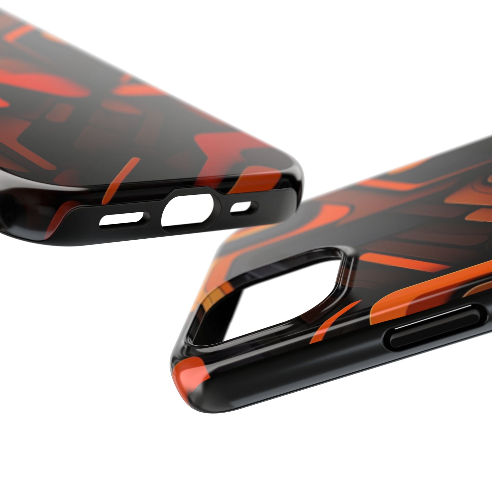 Orange Abstract Art Design Phone Case for Select iPhones & Samsung Galaxy Phones