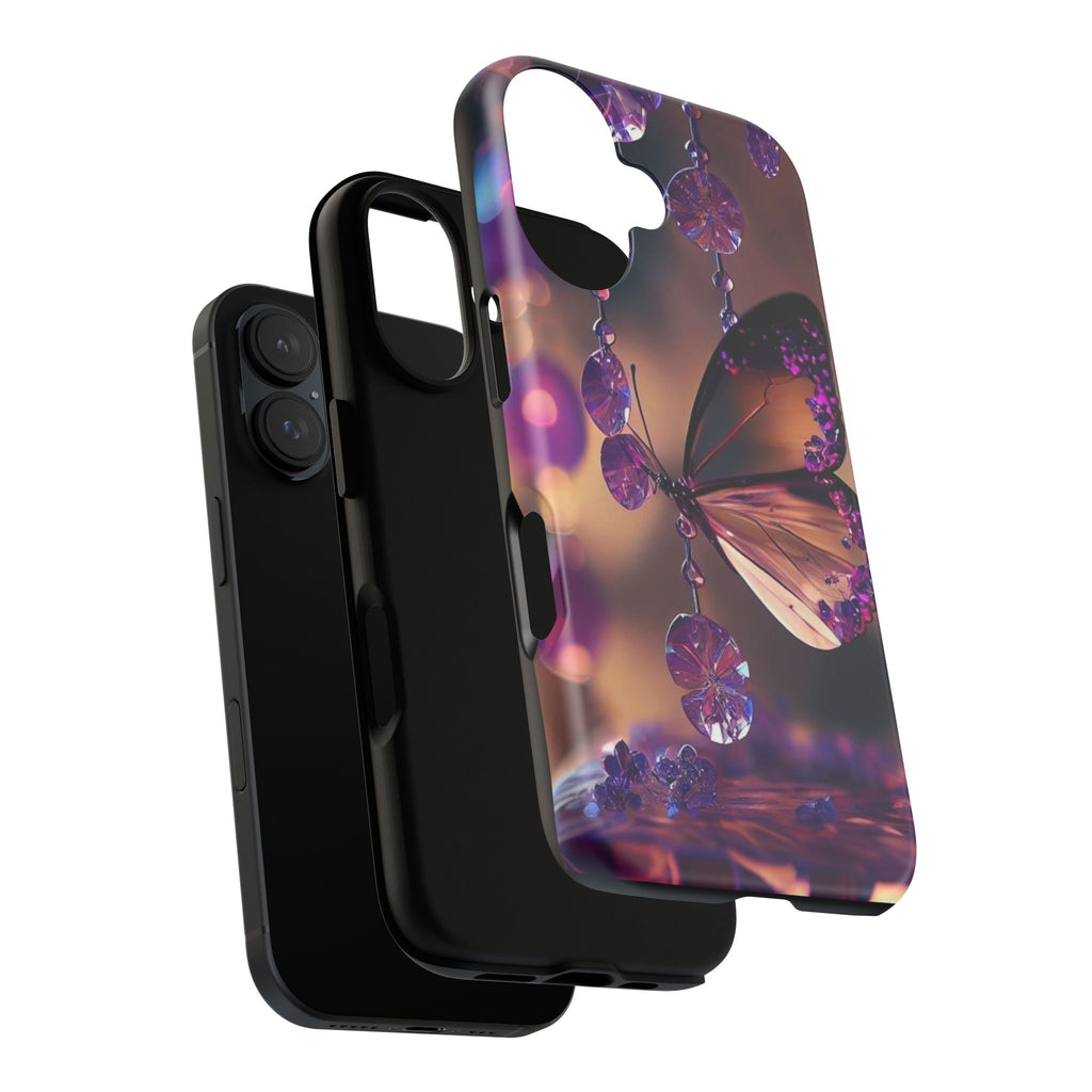 Purple Butterfly Tough Cases for iPhones, Samsung, and Pixel