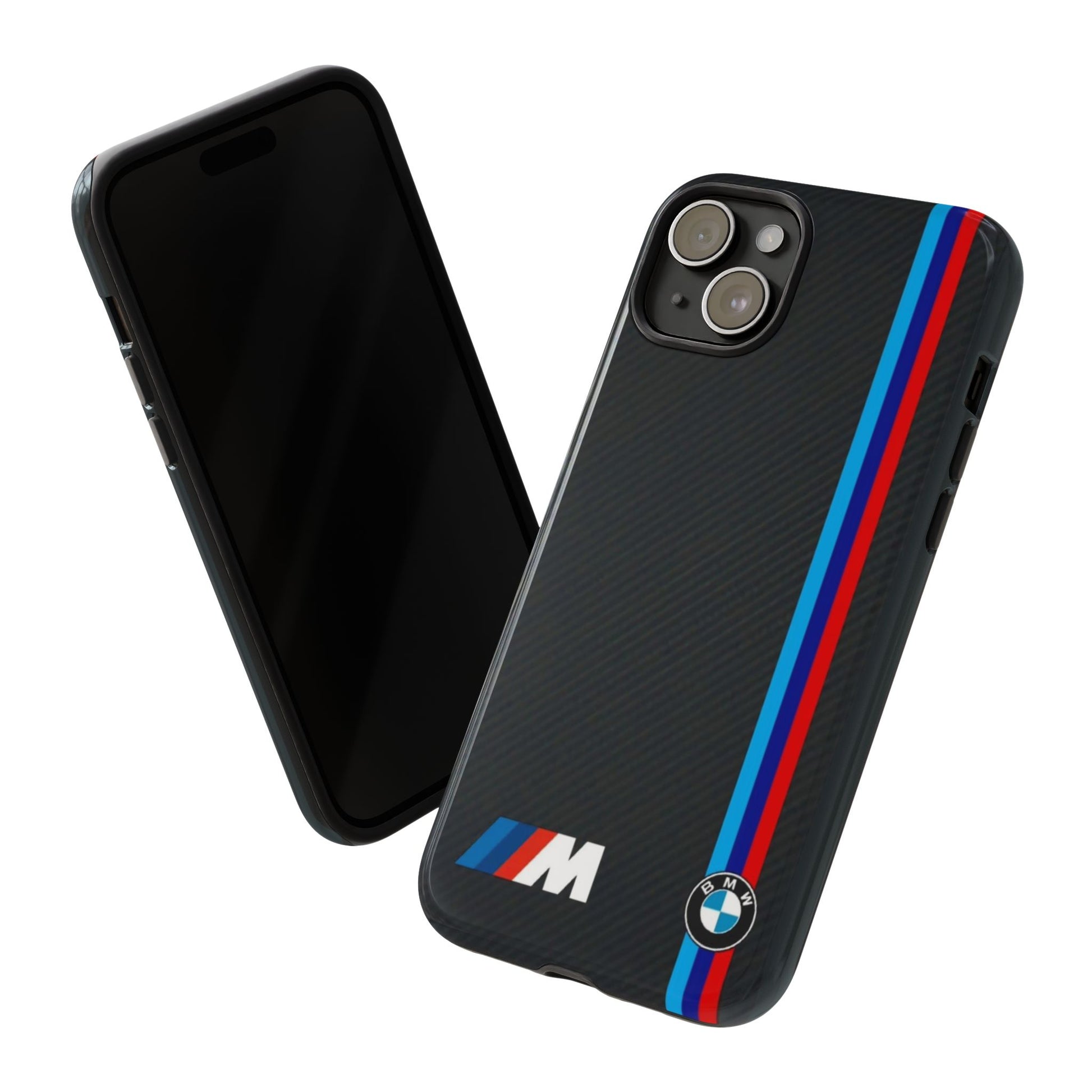 BMW M Stripes Carbon Fiber Design Tough Cases for iPhones, Samsung, and Pixel