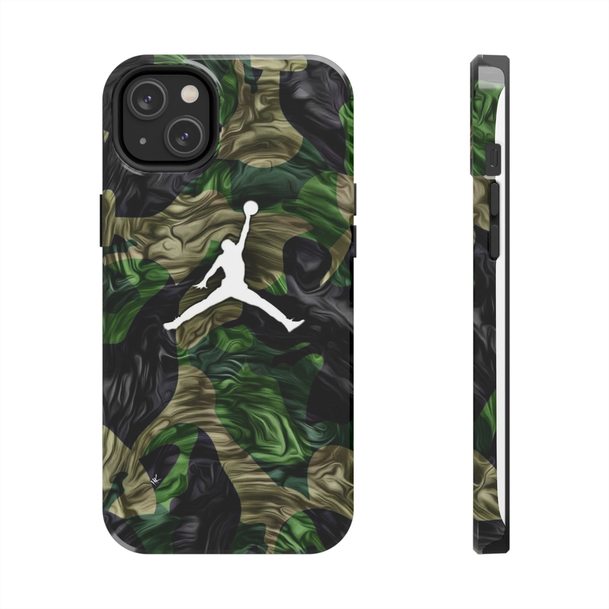 Green camouflage Jumpman Theme Phone Cases for Iphones & Samsung Phones