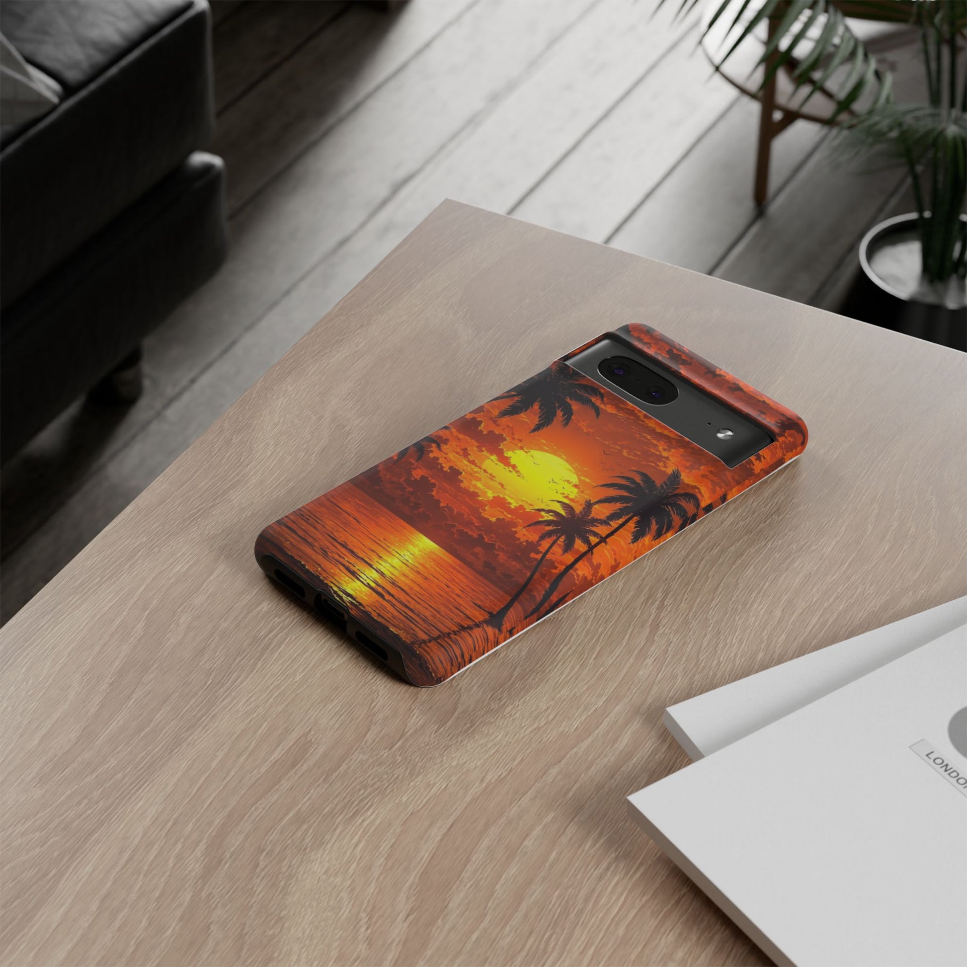 Beautiful Beach Sunset Tough Cases for iPhones, Samsung, and Pixel