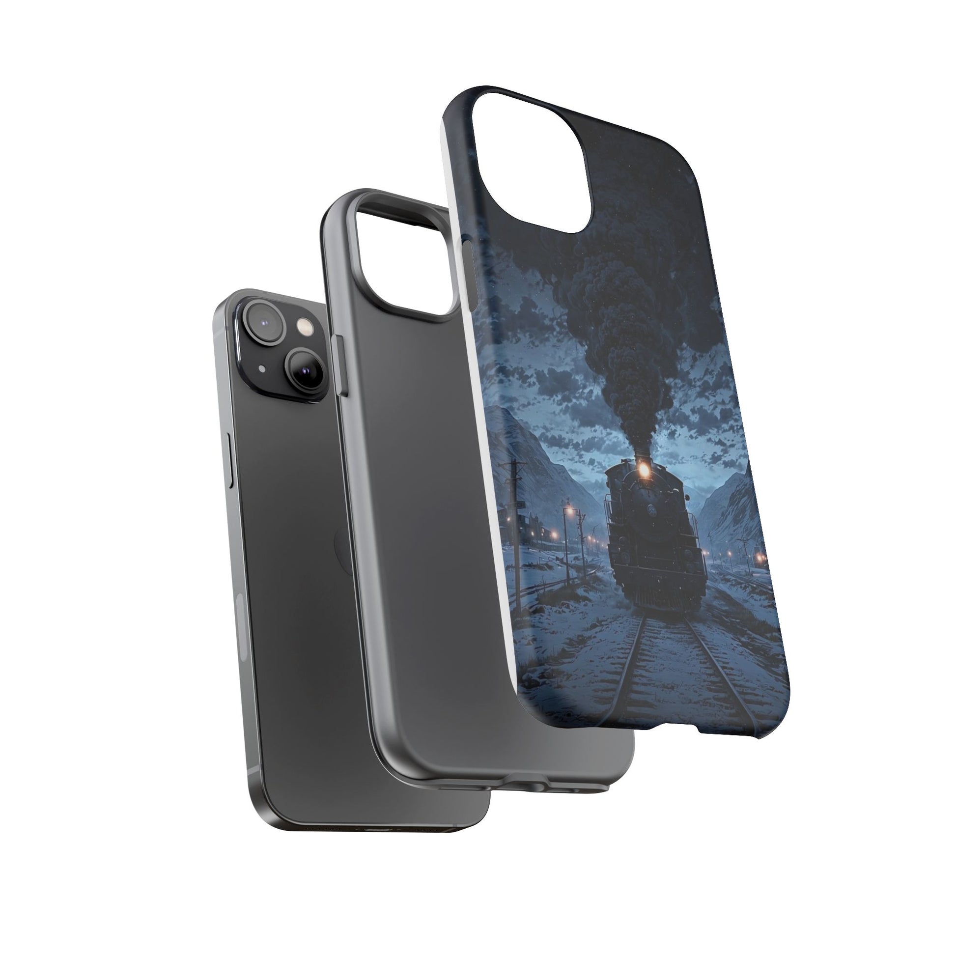 Steam Engine Train Themed Tough Cases for iPhones, Samsung, and Pixel