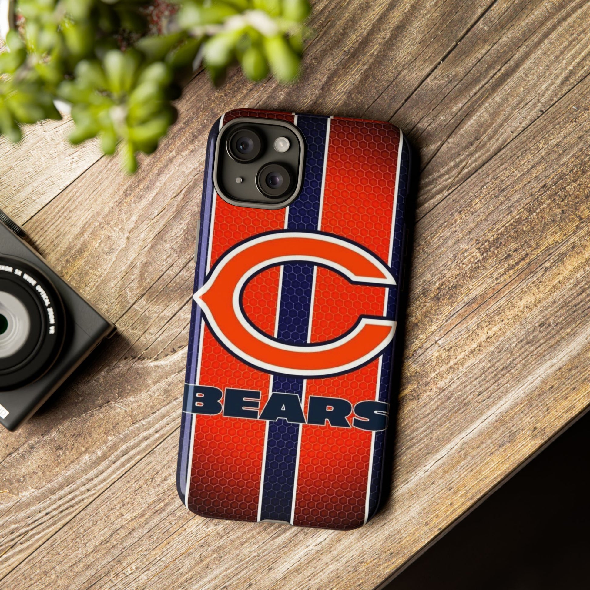 Chicago Bears Stripes Football Phone Case, Tough Cases for iPhones, Samsung, and Pixel