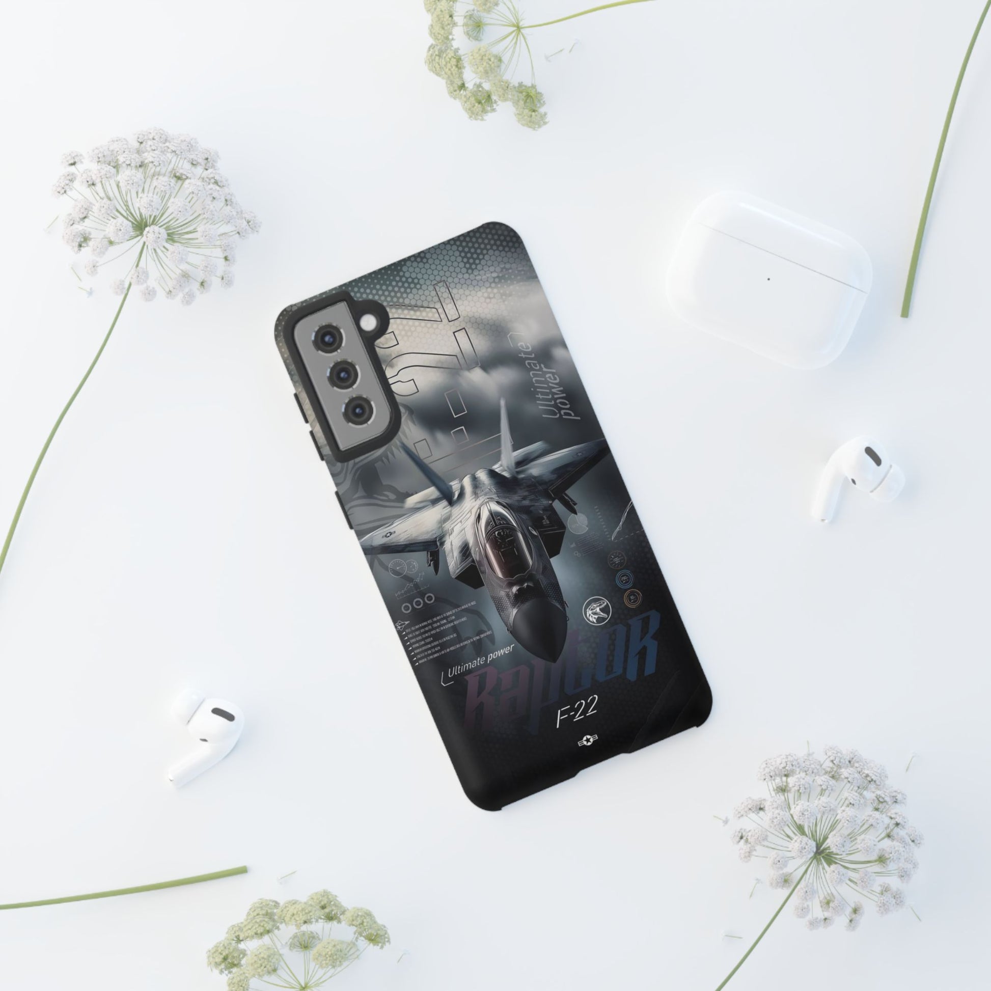 F-22 Raptor Fighter Jet Tough Cases for iPhones, Samsung, and Pixel