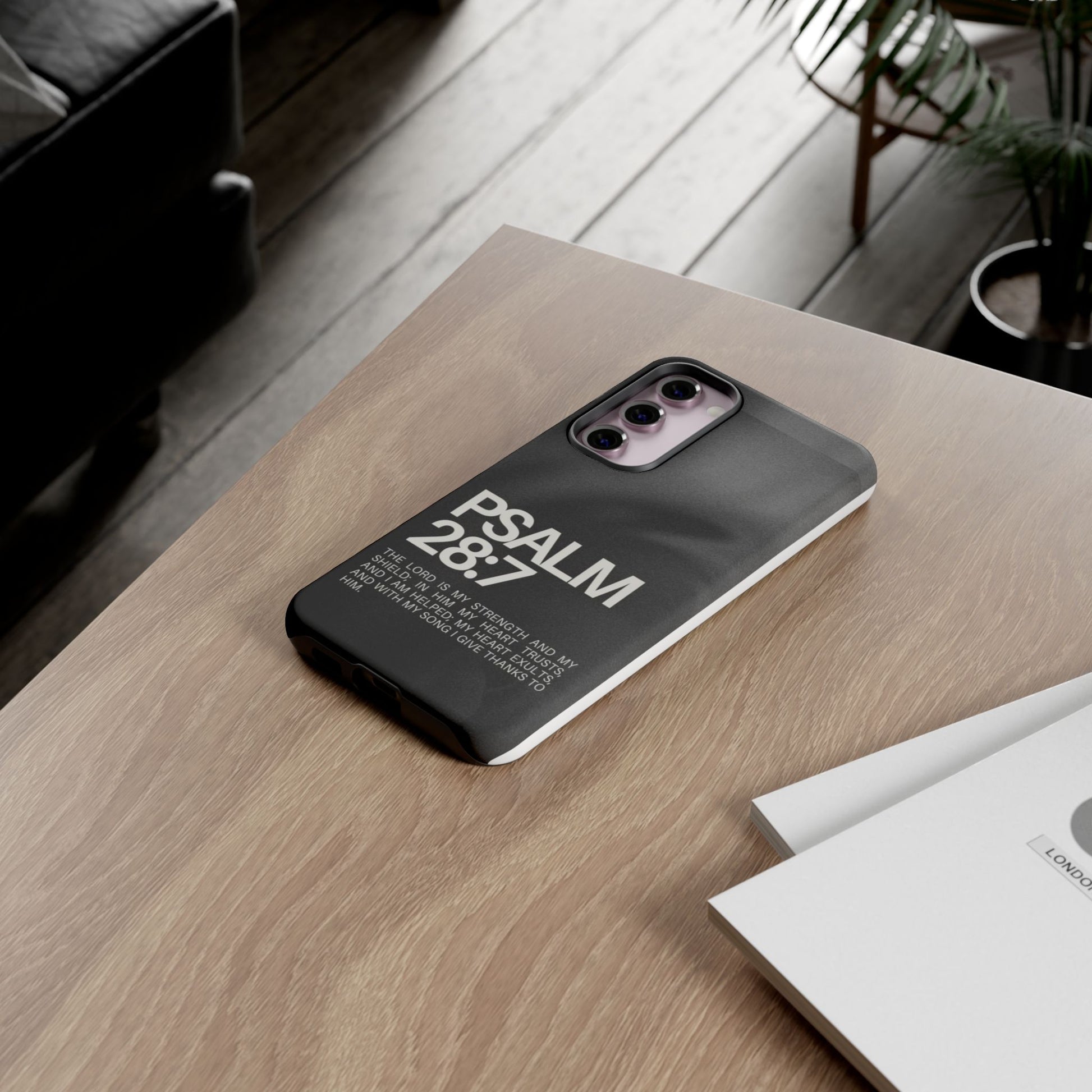 Christian Themed Psalms 28:7 Phone Case, Tough Cases for iPhones, Samsung, and Pixel