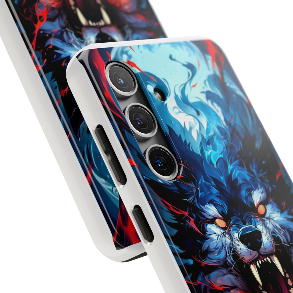 Aggressive Wolf Art Themed Tough Phone Cases for Iphones & Samsung Phones