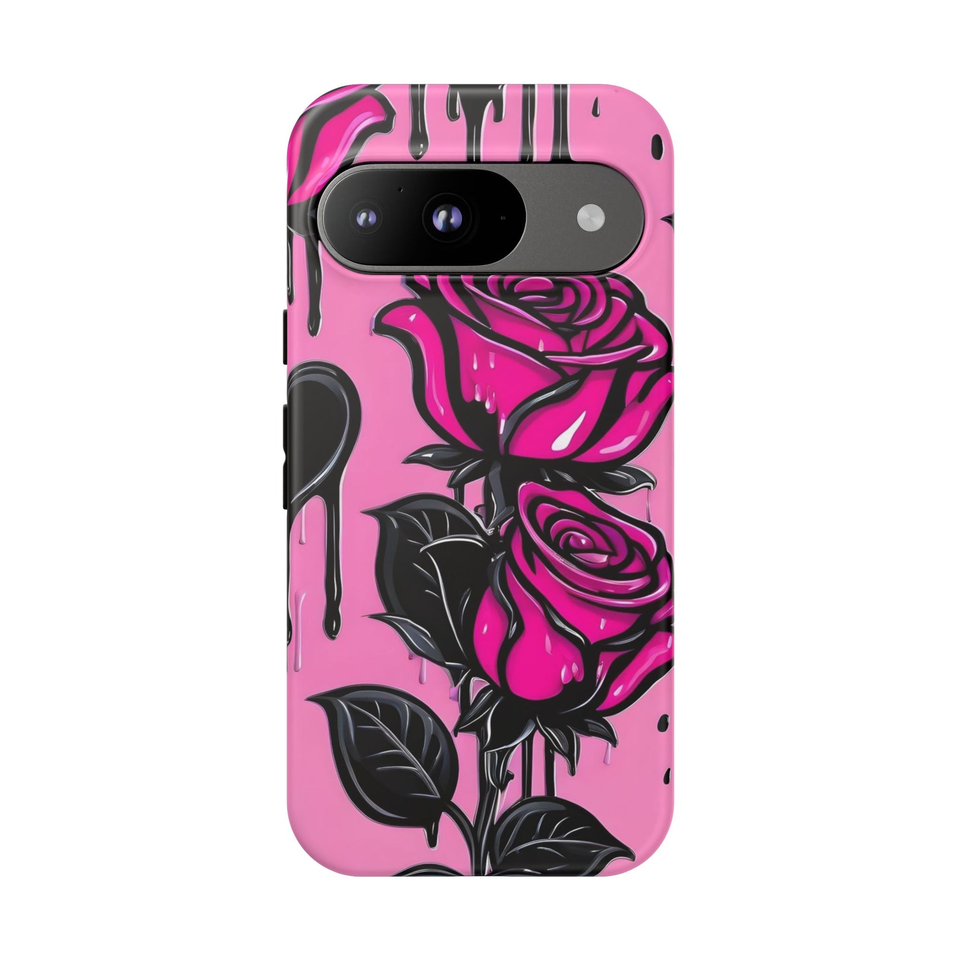 Pink Rose Tough Girly Cases for iPhones, Samsung, and Pixel