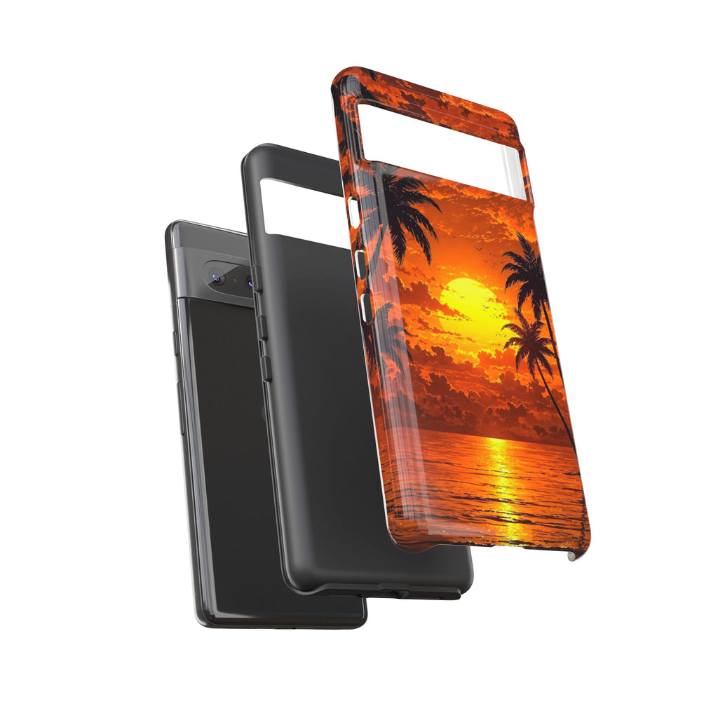 Beautiful Beach Sunset Tough Cases for iPhones, Samsung, and Pixel