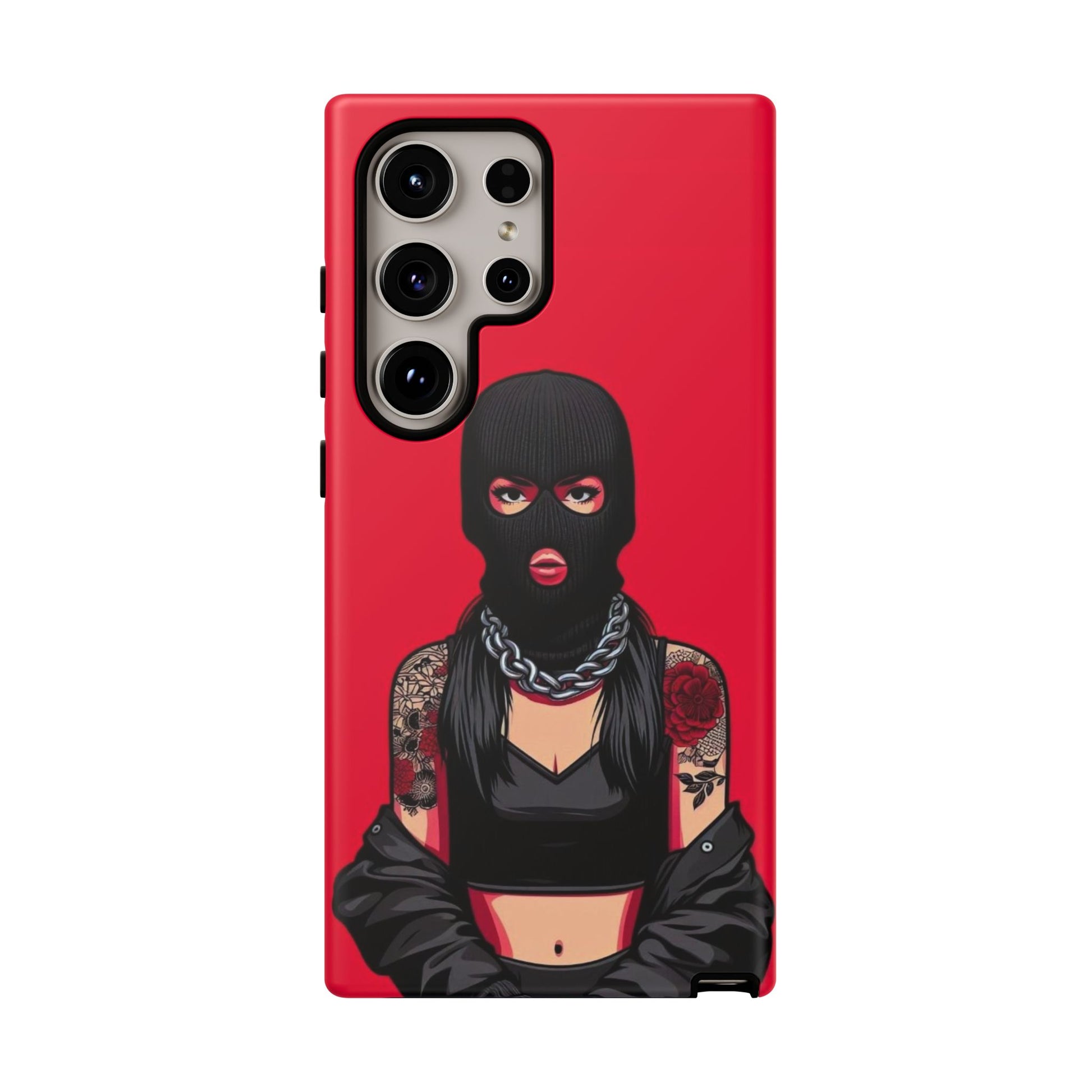 Thug Girl Red Design Tough Cases for iPhones, Samsung, and Pixel