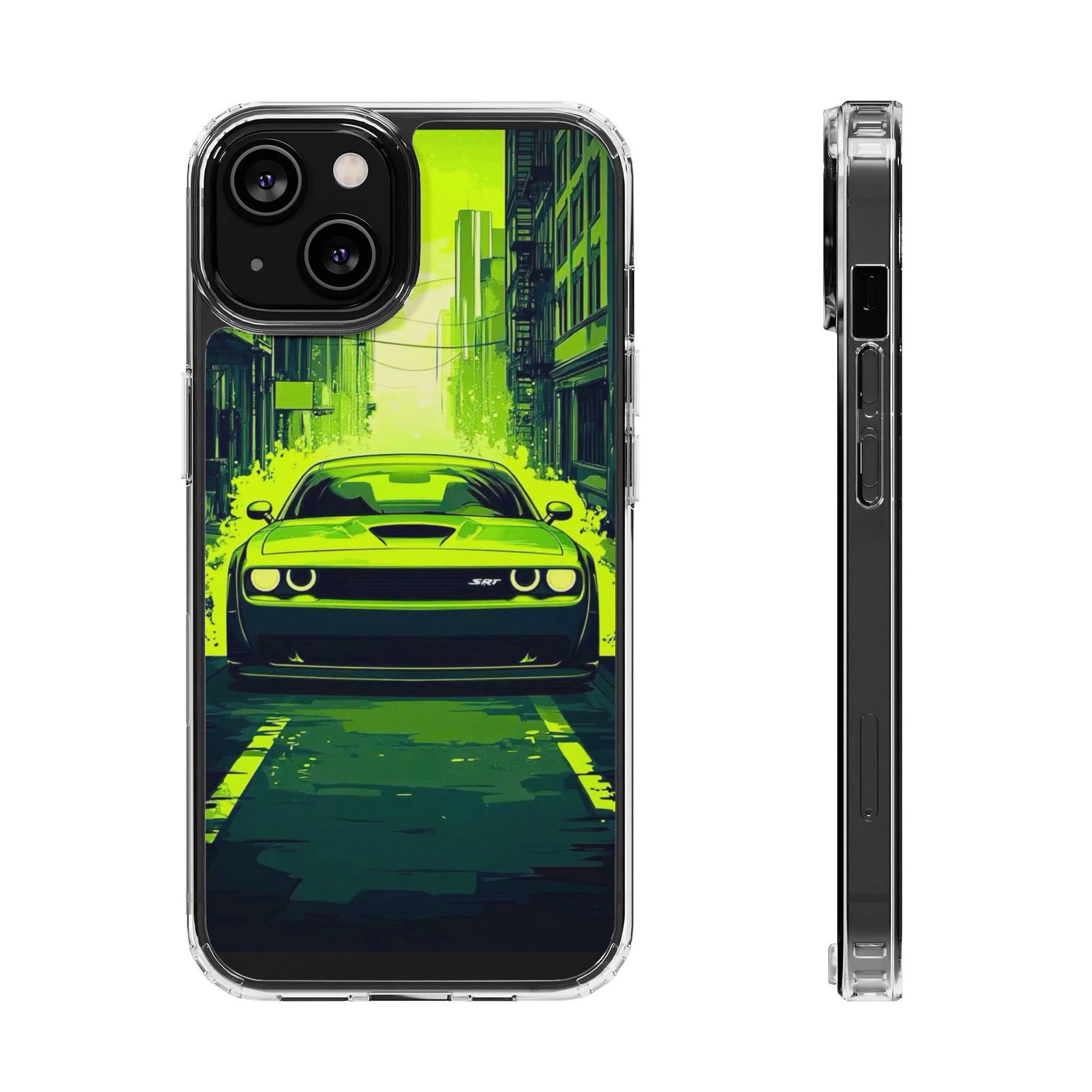 Neon Dodge Challenger Hellcat Phone case for Select Iphones and Samsung phones