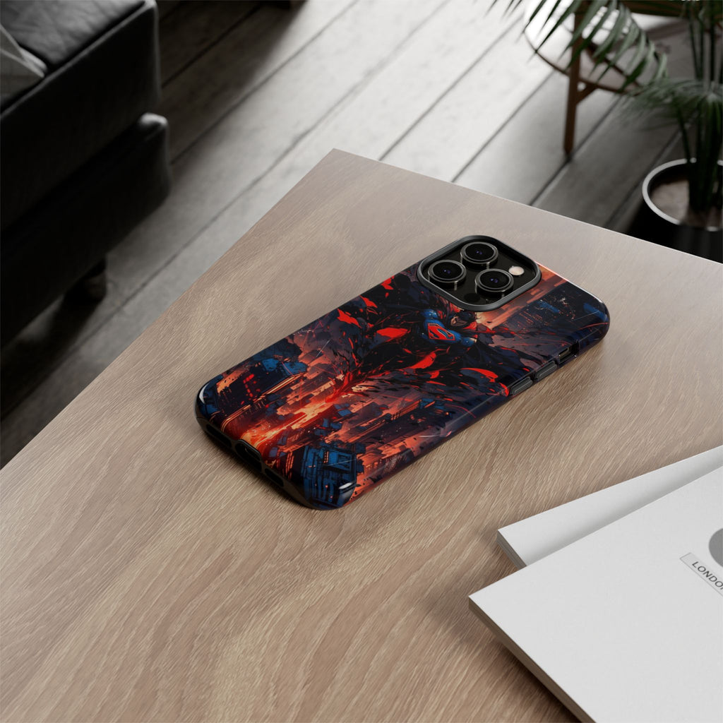 Anime Superman Tough Cases for iPhones, Samsung, and Pixel