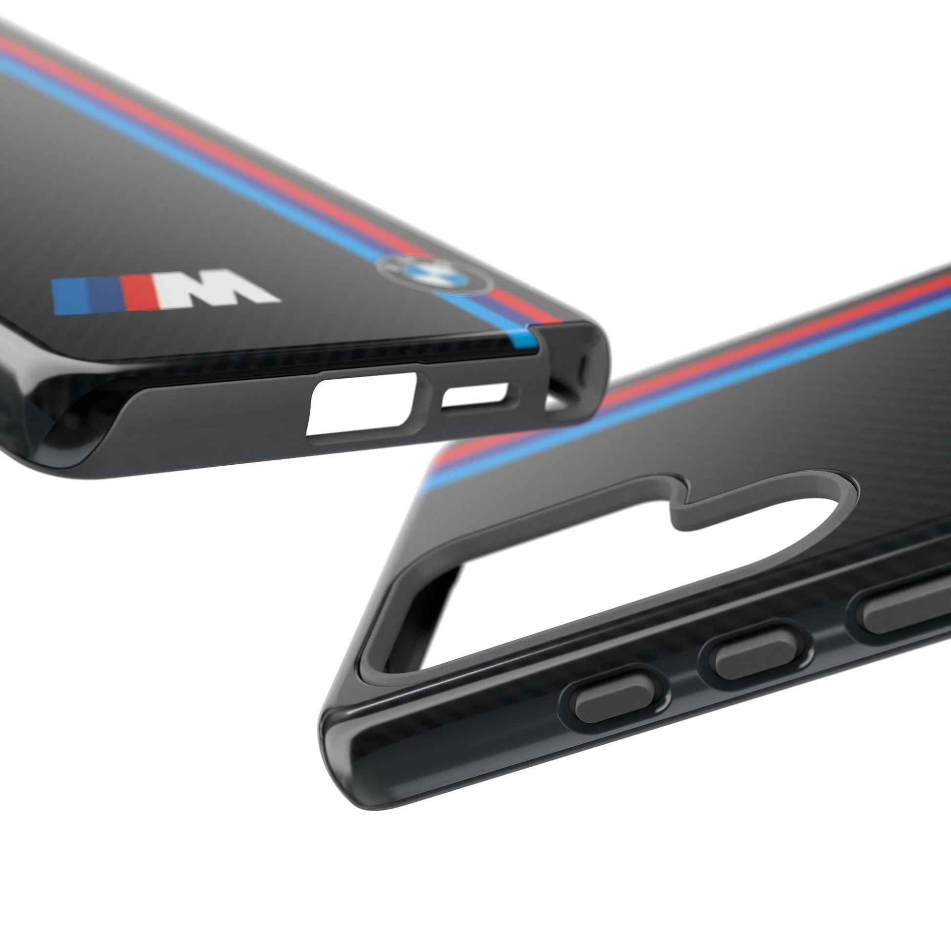 BMW M Stripes Carbon Fiber Design Tough Cases for iPhones, Samsung, and Pixel