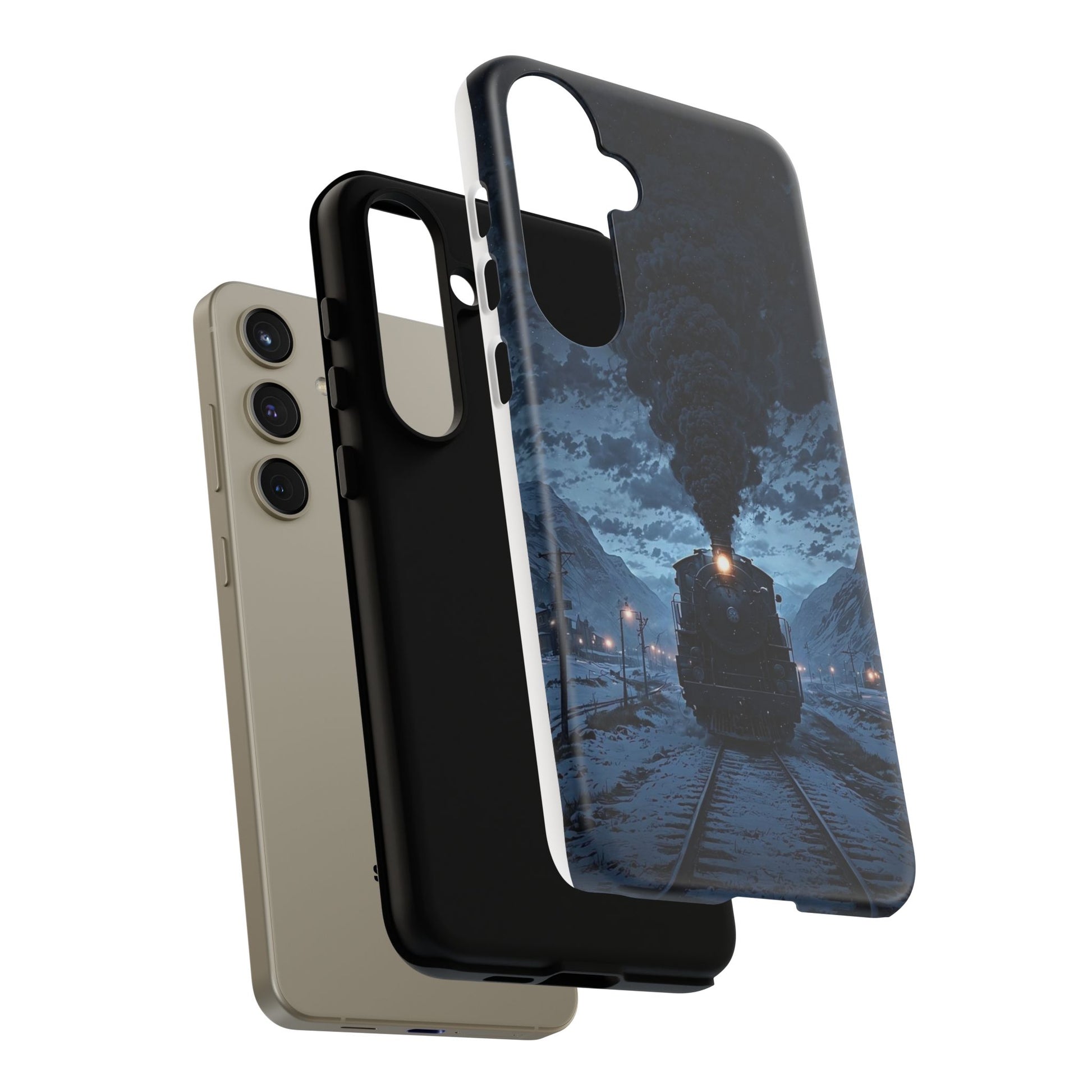 Steam Engine Train Themed Tough Cases for iPhones, Samsung, and Pixel