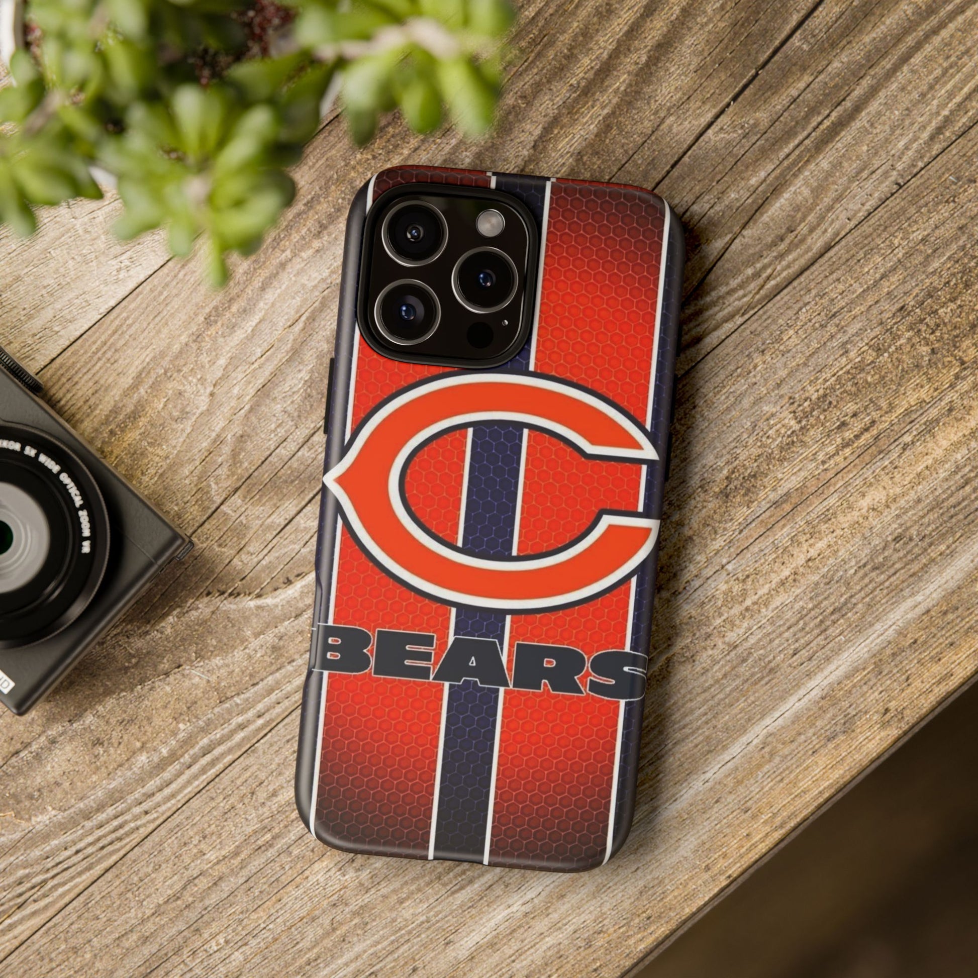 Chicago Bears Stripes Football Phone Case, Tough Cases for iPhones, Samsung, and Pixel