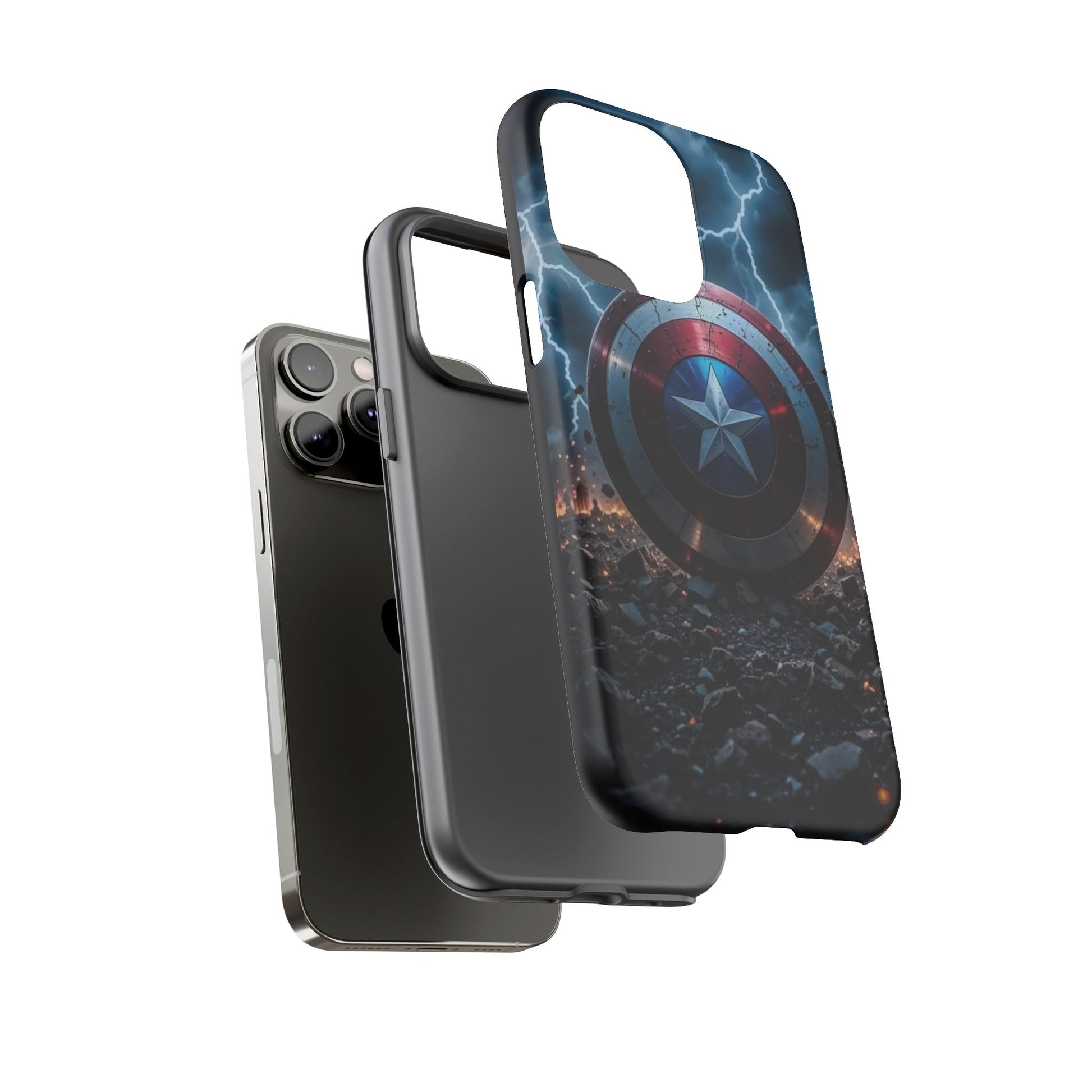 Captain America Shield Tough Cases for iPhones, Samsung, and Pixel