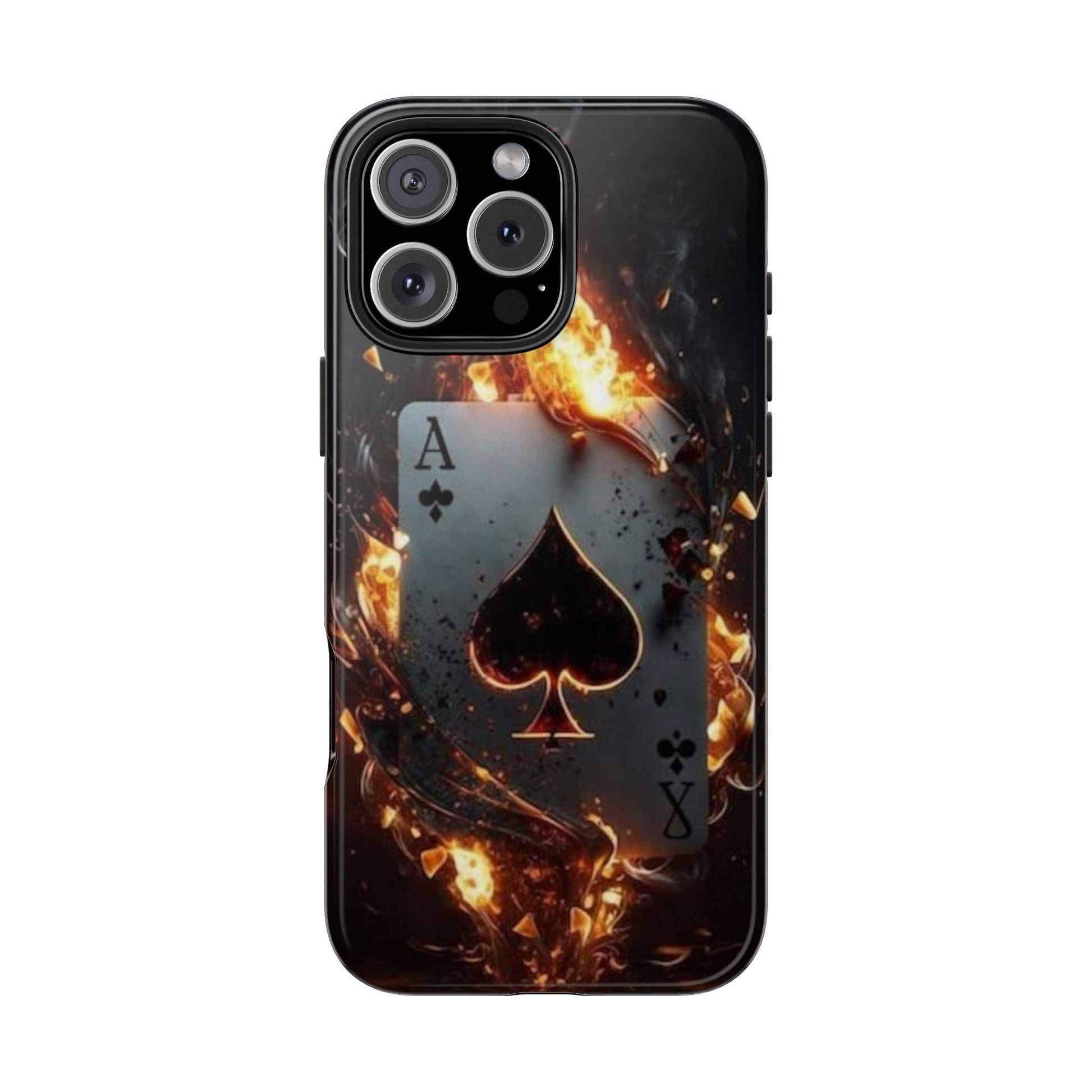 Flaming Ace Card Casino Themed Phone Cases for Iphones & Samsung Phones