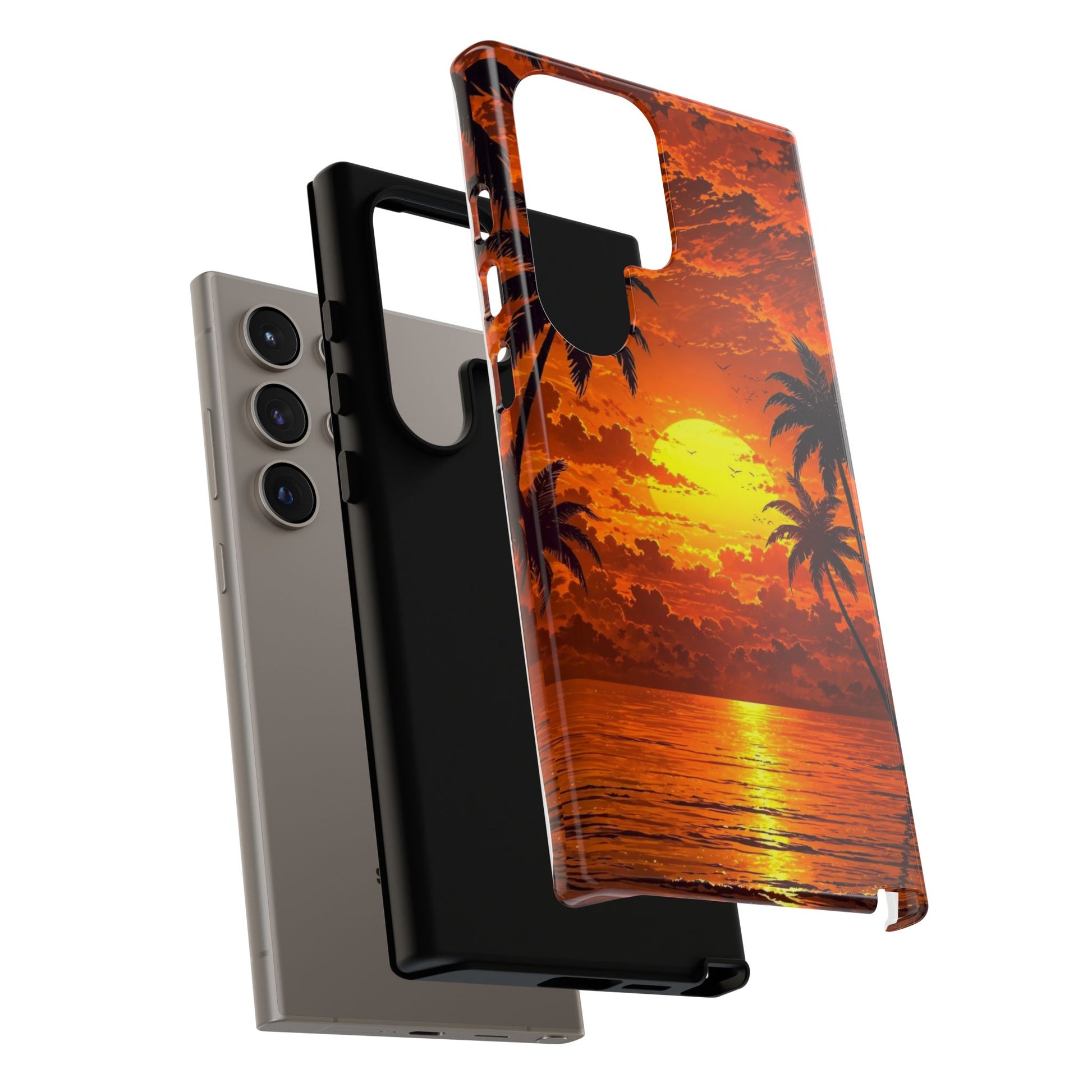 Beautiful Beach Sunset Tough Cases for iPhones, Samsung, and Pixel