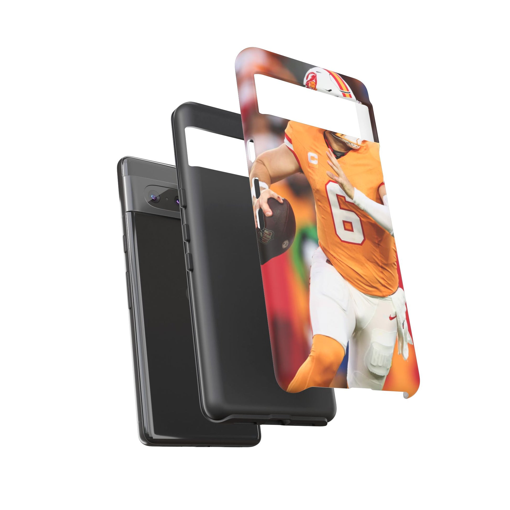 Tampa Bay Buccaneers Baker Mayfield Football Tough Cases for iPhones, Samsung, and Pixel