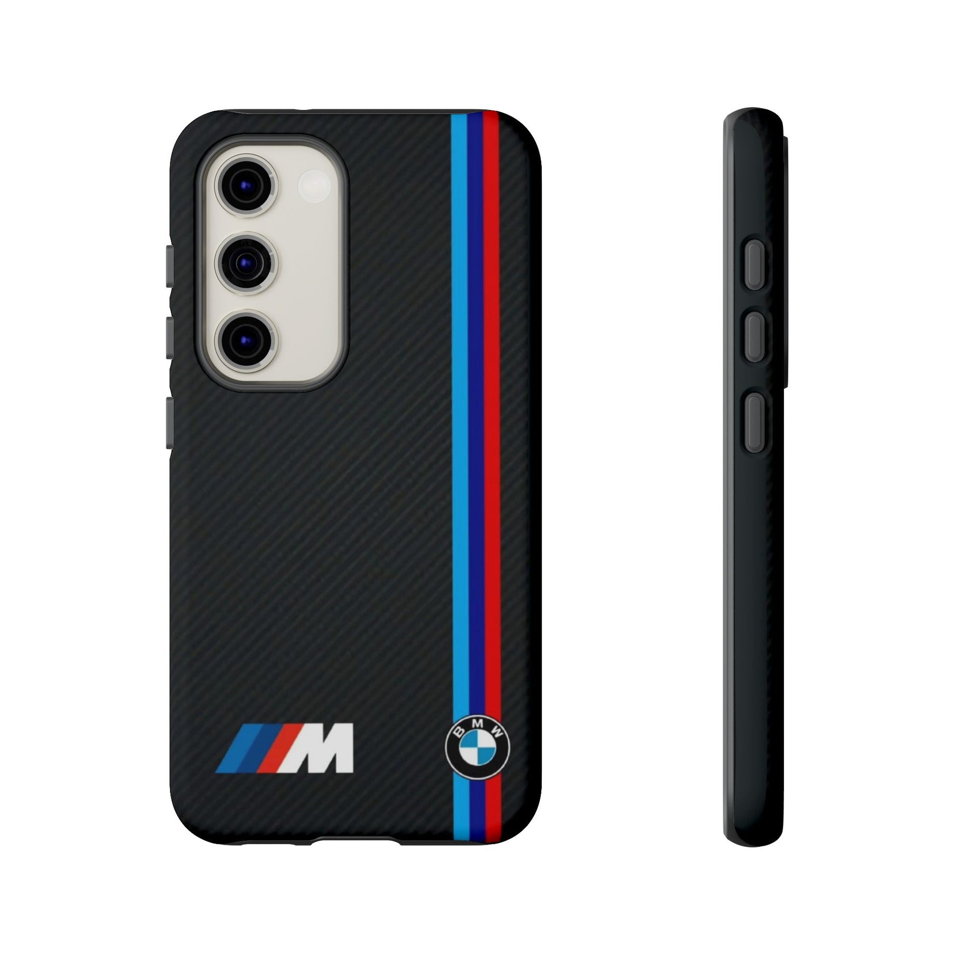 BMW M Stripes Carbon Fiber Design Tough Cases for iPhones, Samsung, and Pixel