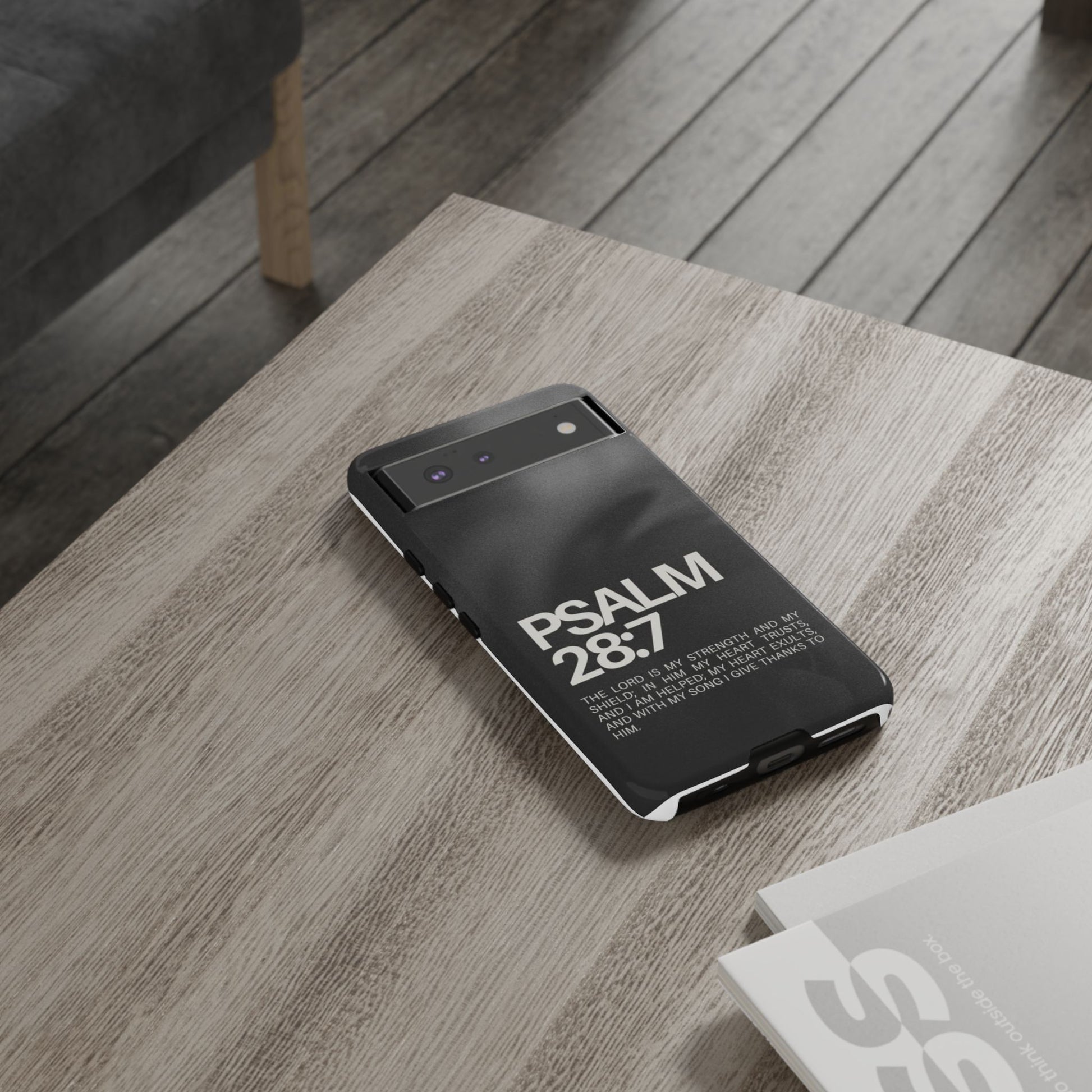 Christian Themed Psalms 28:7 Phone Case, Tough Cases for iPhones, Samsung, and Pixel