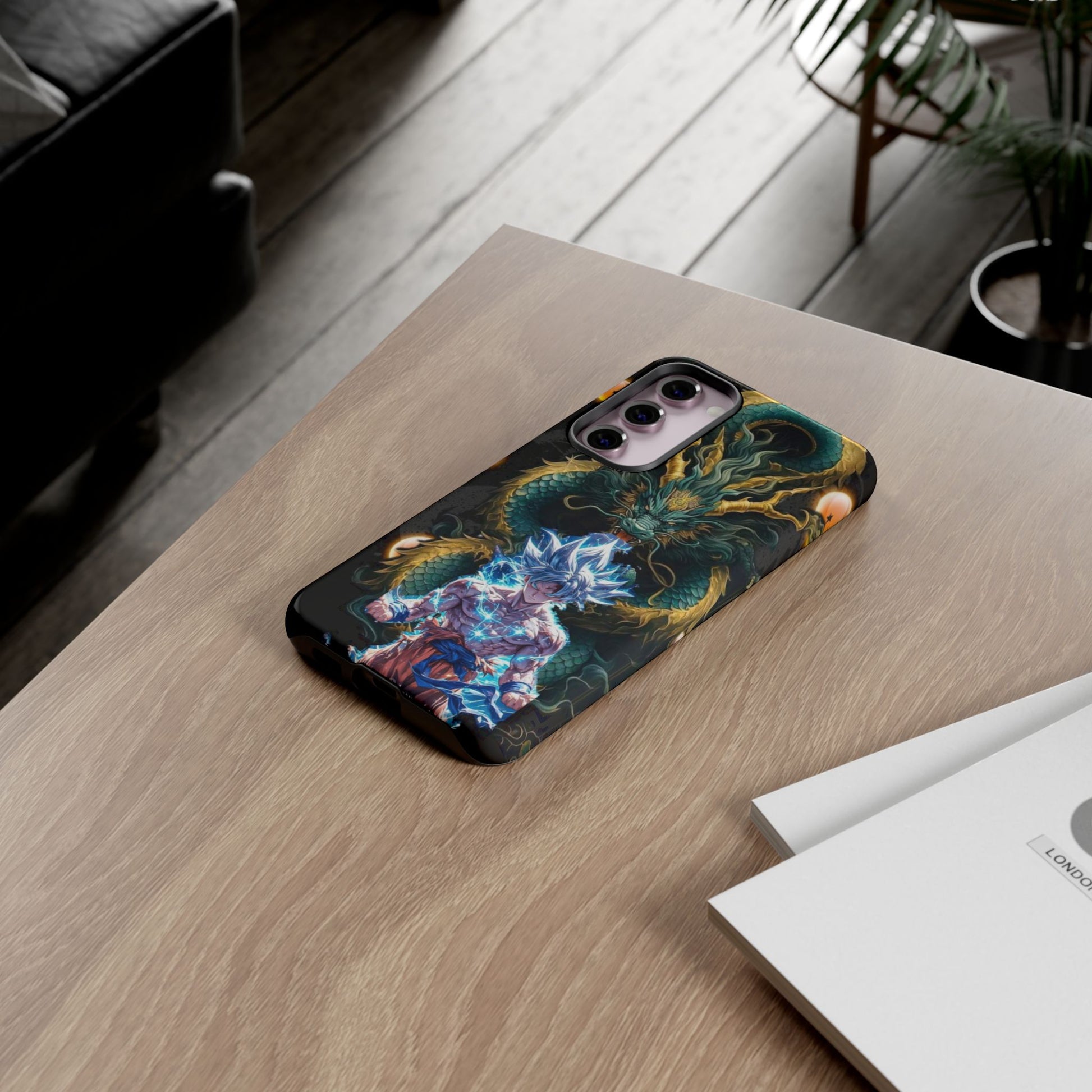 Anime Goku x Shenron Dragonball Z Tough Cases for iPhones, Samsung, and Pixel