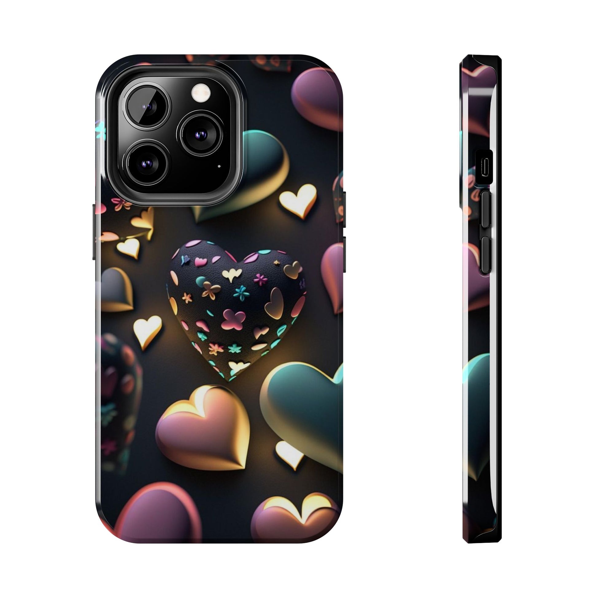 Floating Hearts Themed Tough Phone Cases for Iphones & Samsung Phones