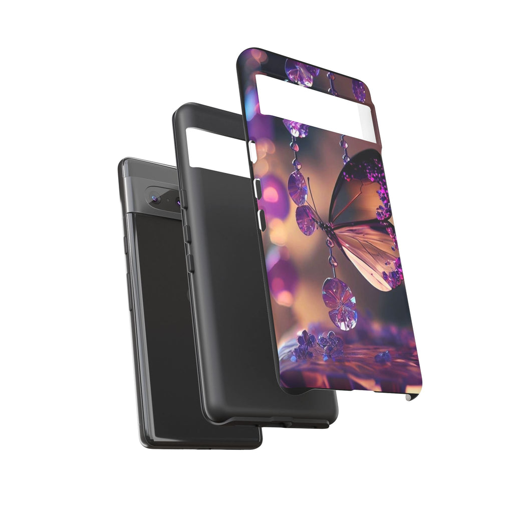 Purple Butterfly Tough Cases for iPhones, Samsung, and Pixel