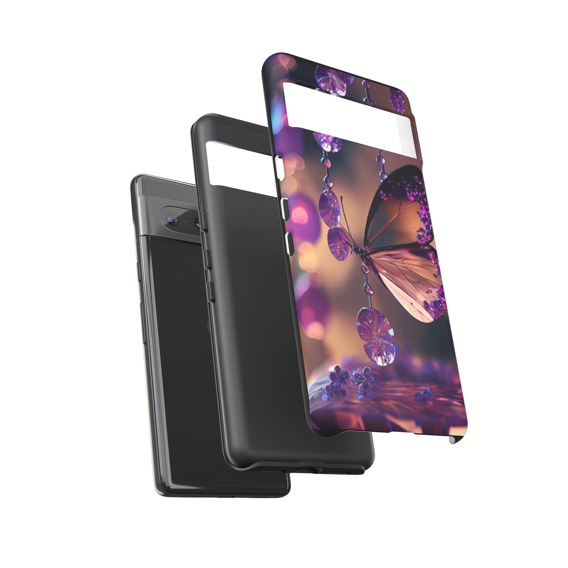Purple Butterfly Tough Cases for iPhones, Samsung, and Pixel