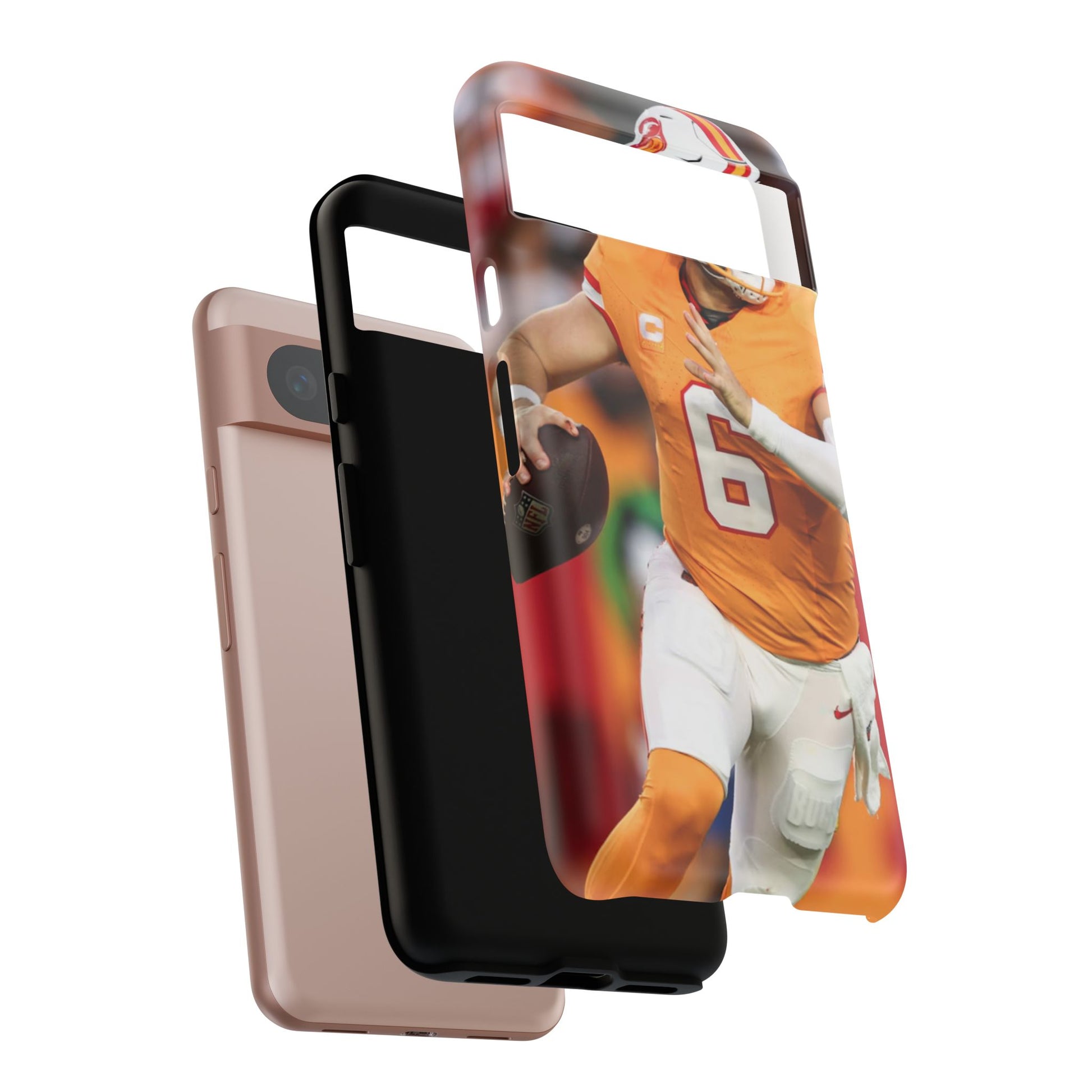Tampa Bay Buccaneers Baker Mayfield Football Tough Cases for iPhones, Samsung, and Pixel