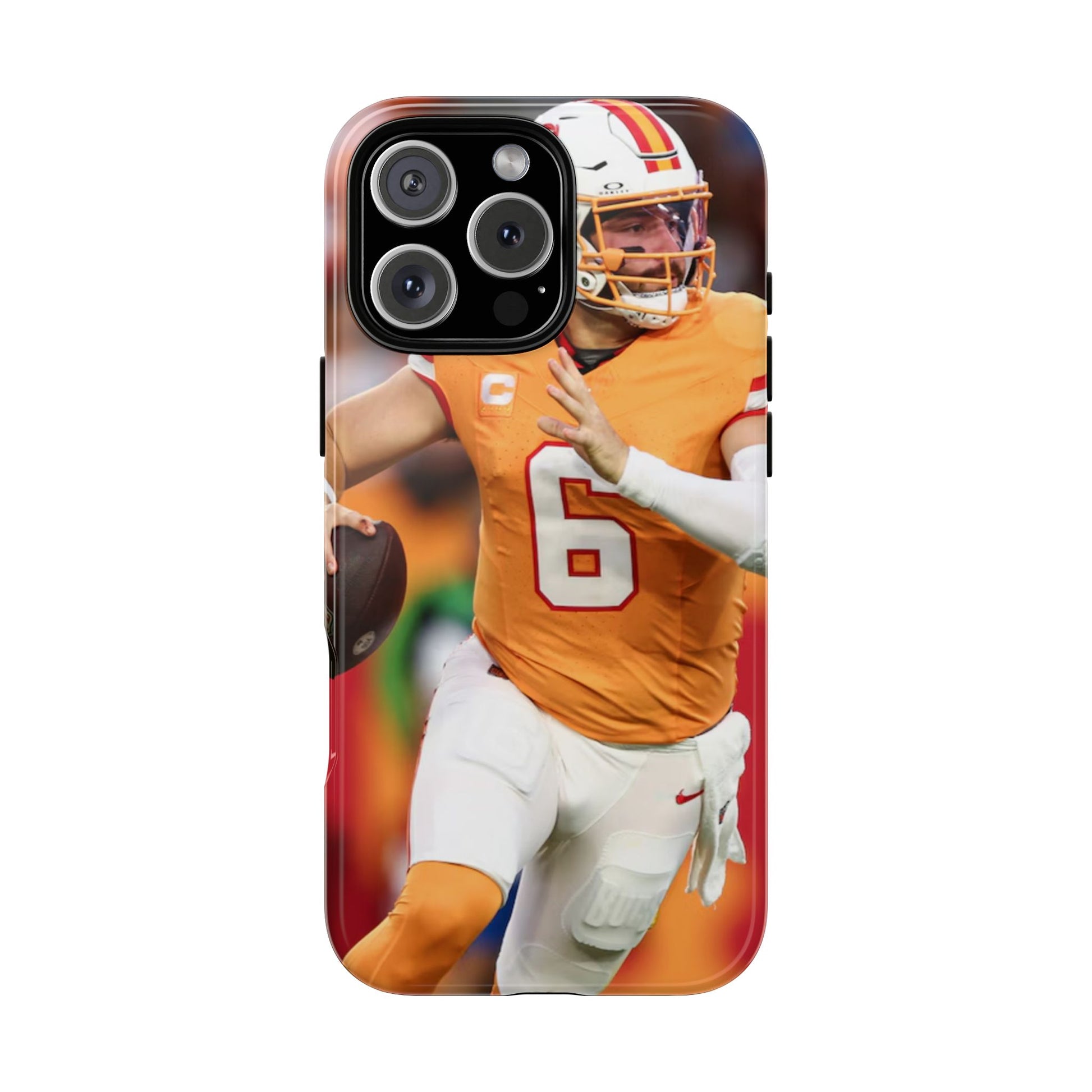 Tampa Bay Buccaneers Baker Mayfield Football Tough Cases for iPhones, Samsung, and Pixel