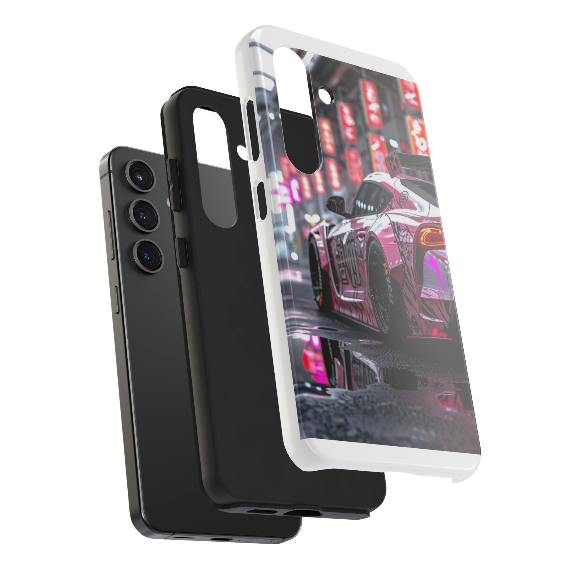 Pink Sports Car Tough Phone Cases for Iphones & Samsung Phones Durable