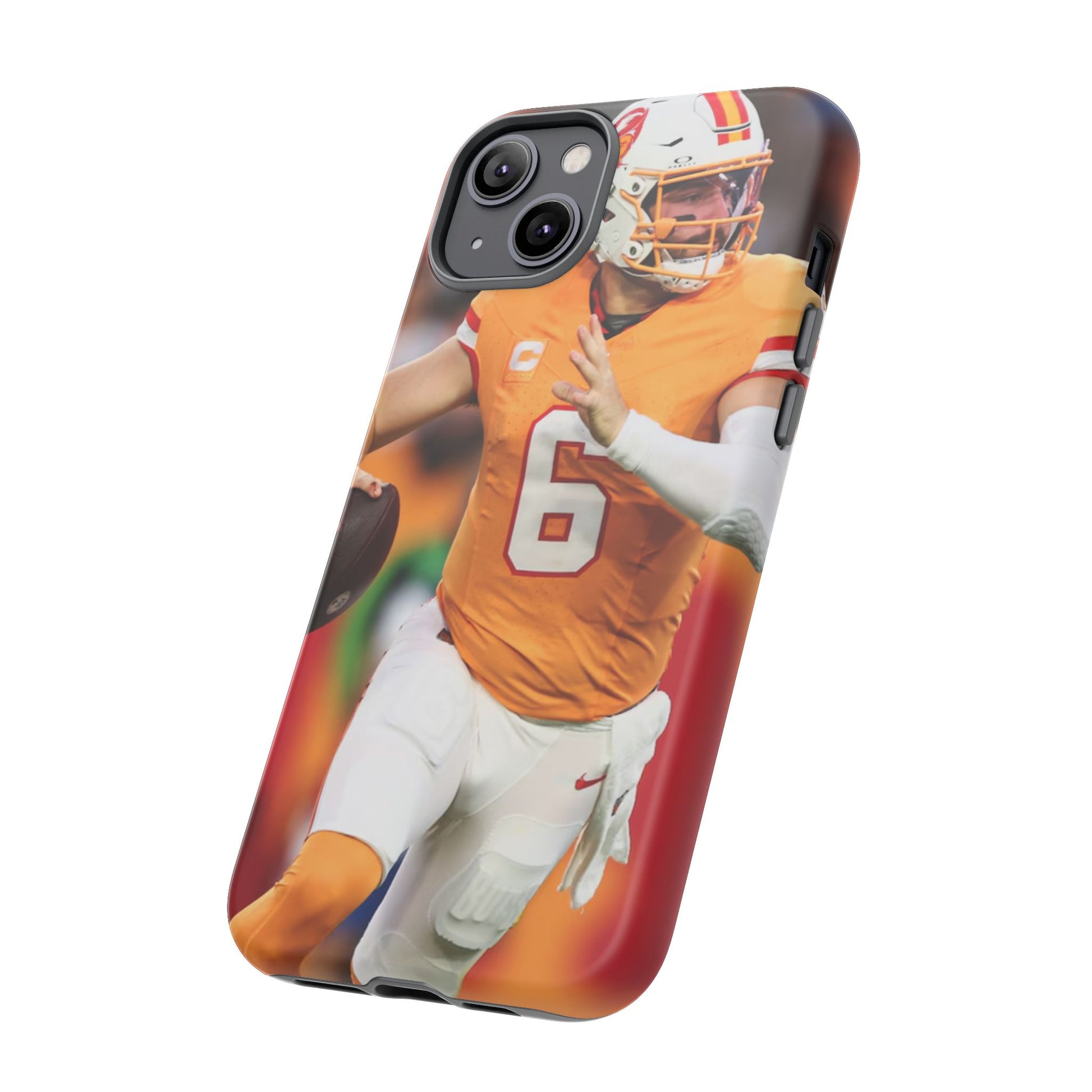 Tampa Bay Buccaneers Baker Mayfield Football Tough Cases for iPhones, Samsung, and Pixel
