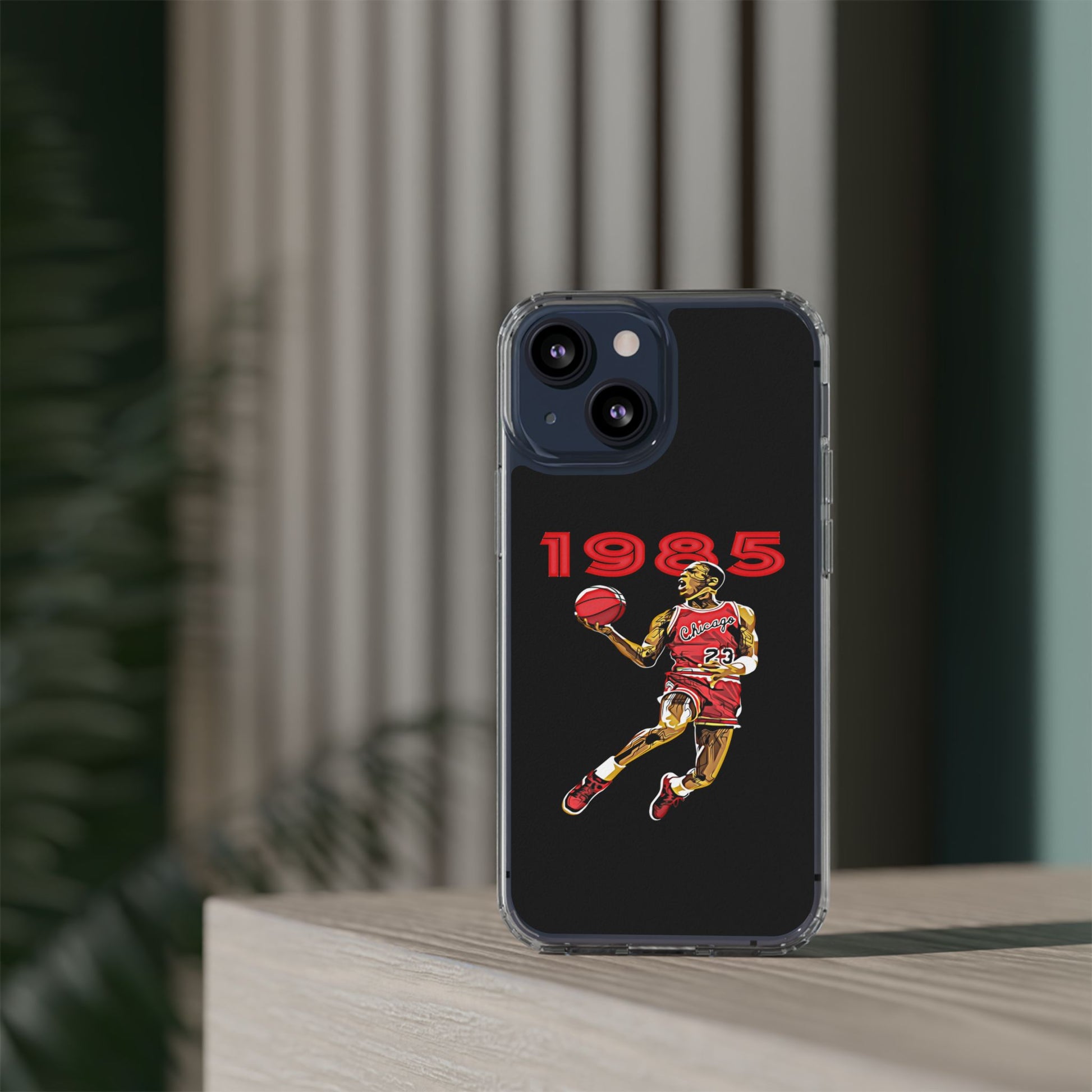1985 Jordan Slam Dunk themed Basketball Inspired design Clear Phone Cases