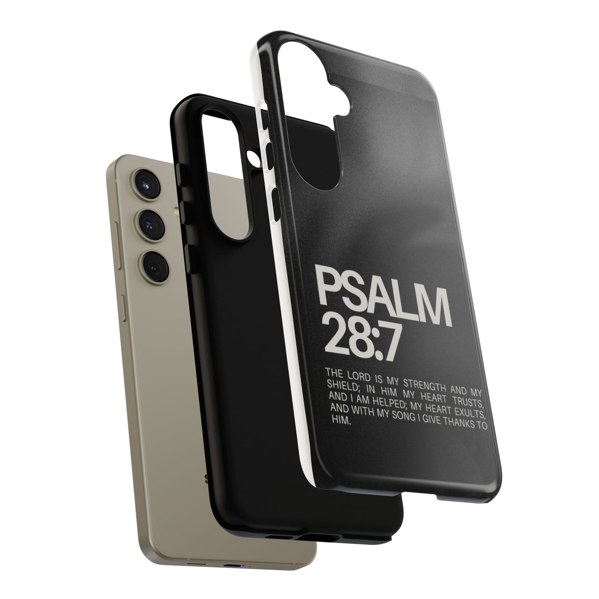 Christian Themed Psalms 28:7 Phone Case, Tough Cases for iPhones, Samsung, and Pixel