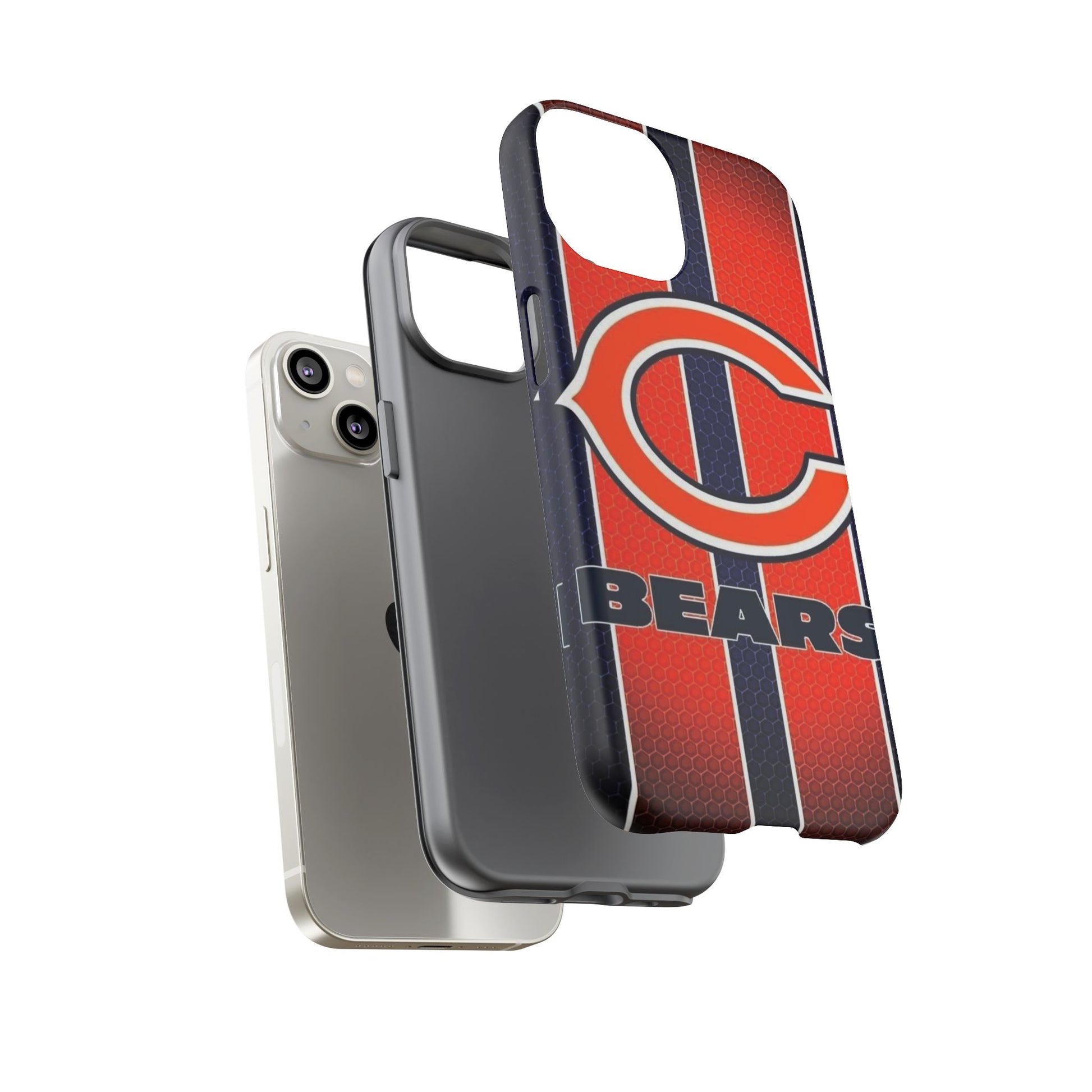 Chicago Bears Stripes Football Phone Case, Tough Cases for iPhones, Samsung, and Pixel