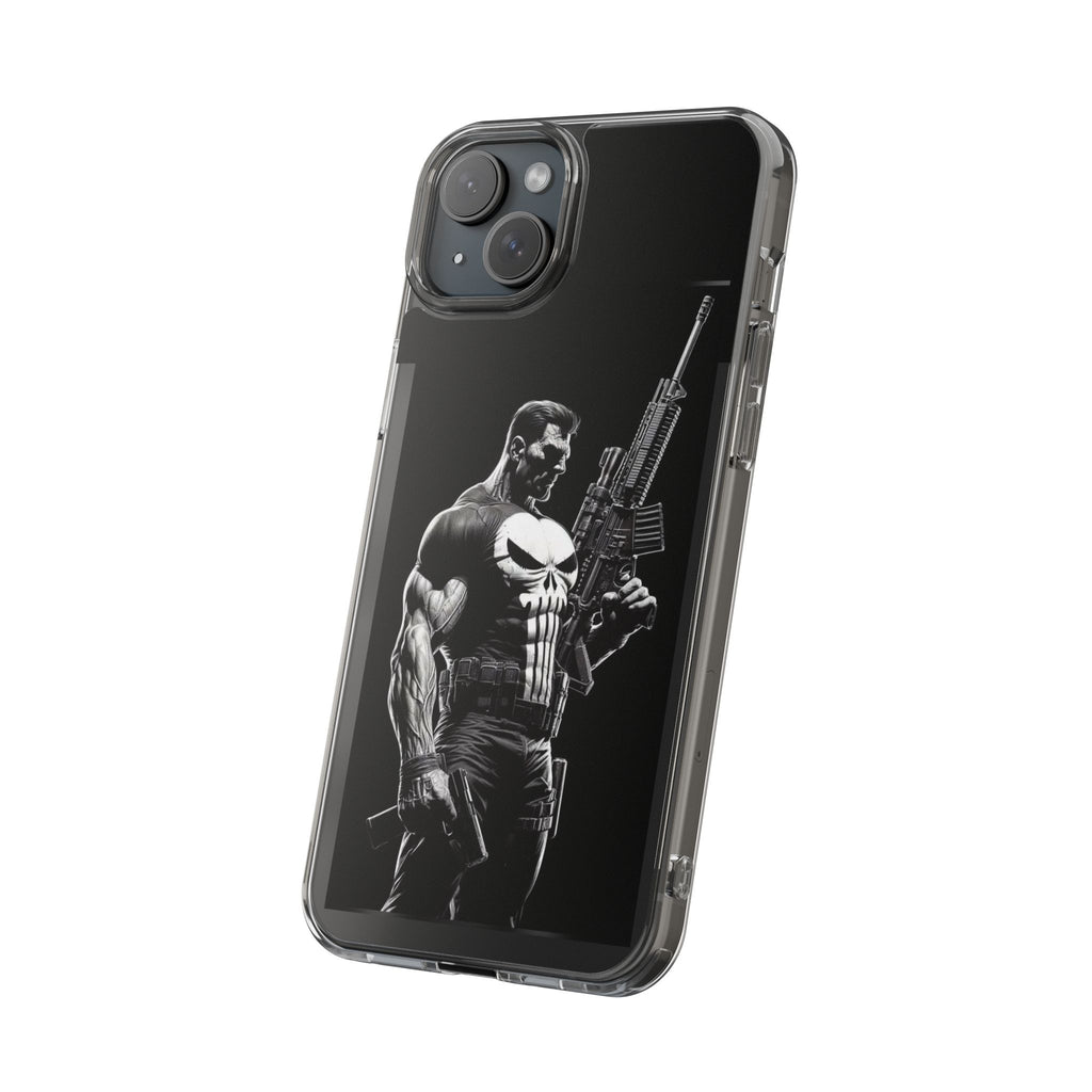 Phone Case, Comic book Inspired Design Punisher, Clear Phone Cover, Funny