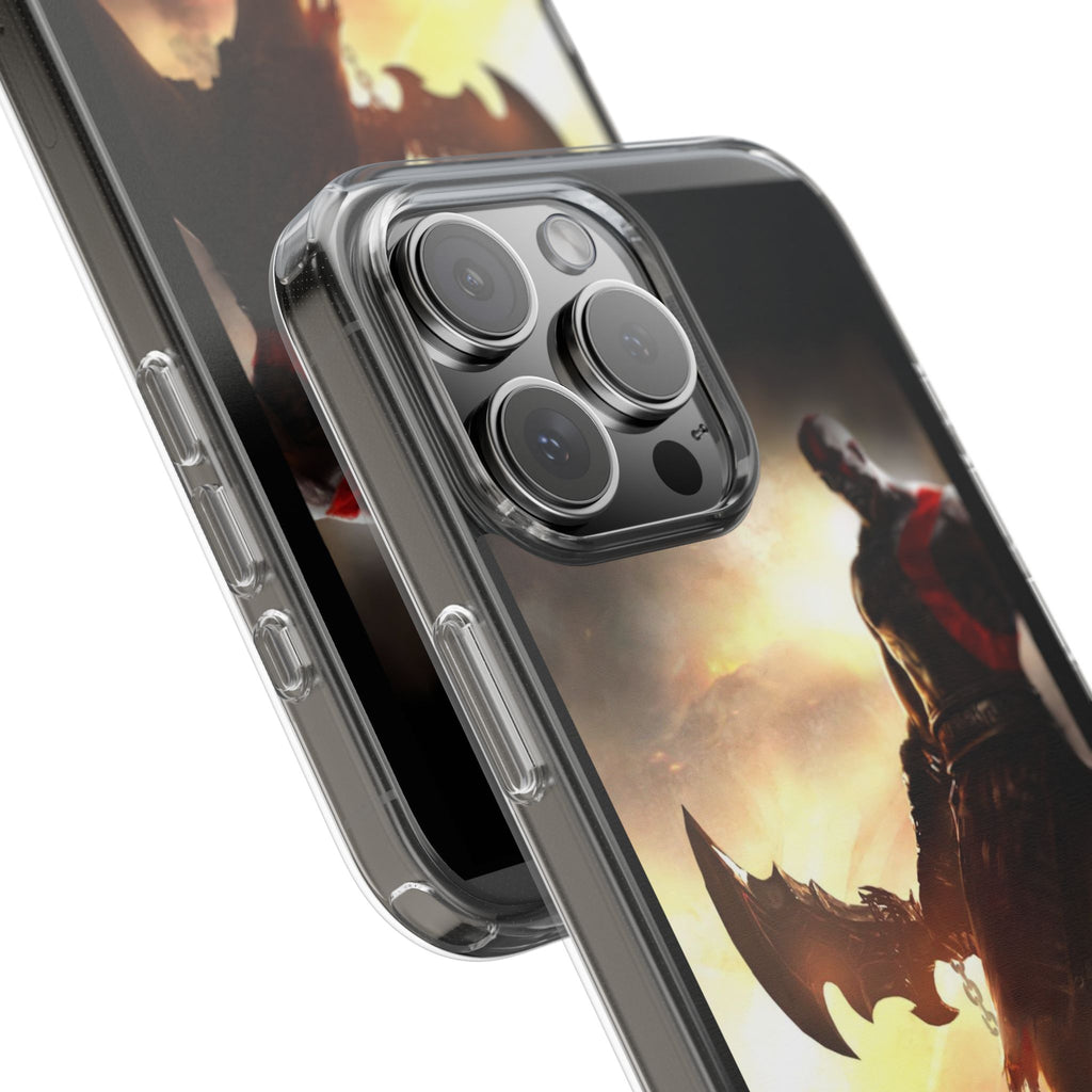 Phone Case, Gaming Inspired War God Clear Case for Gamers, PS4 Fans,