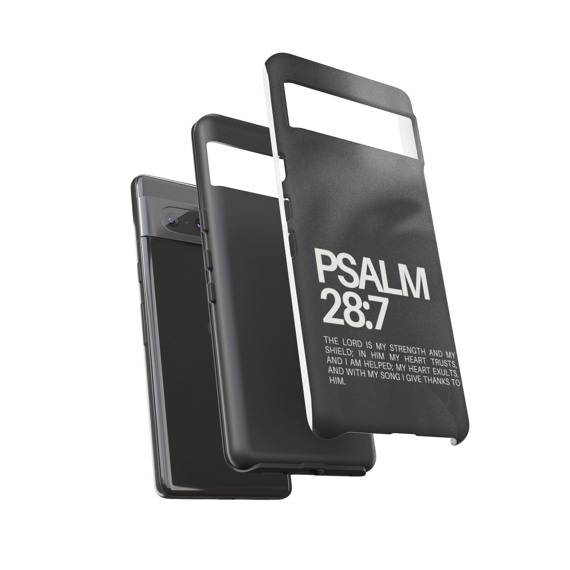 Christian Themed Psalms 28:7 Phone Case, Tough Cases for iPhones, Samsung, and Pixel