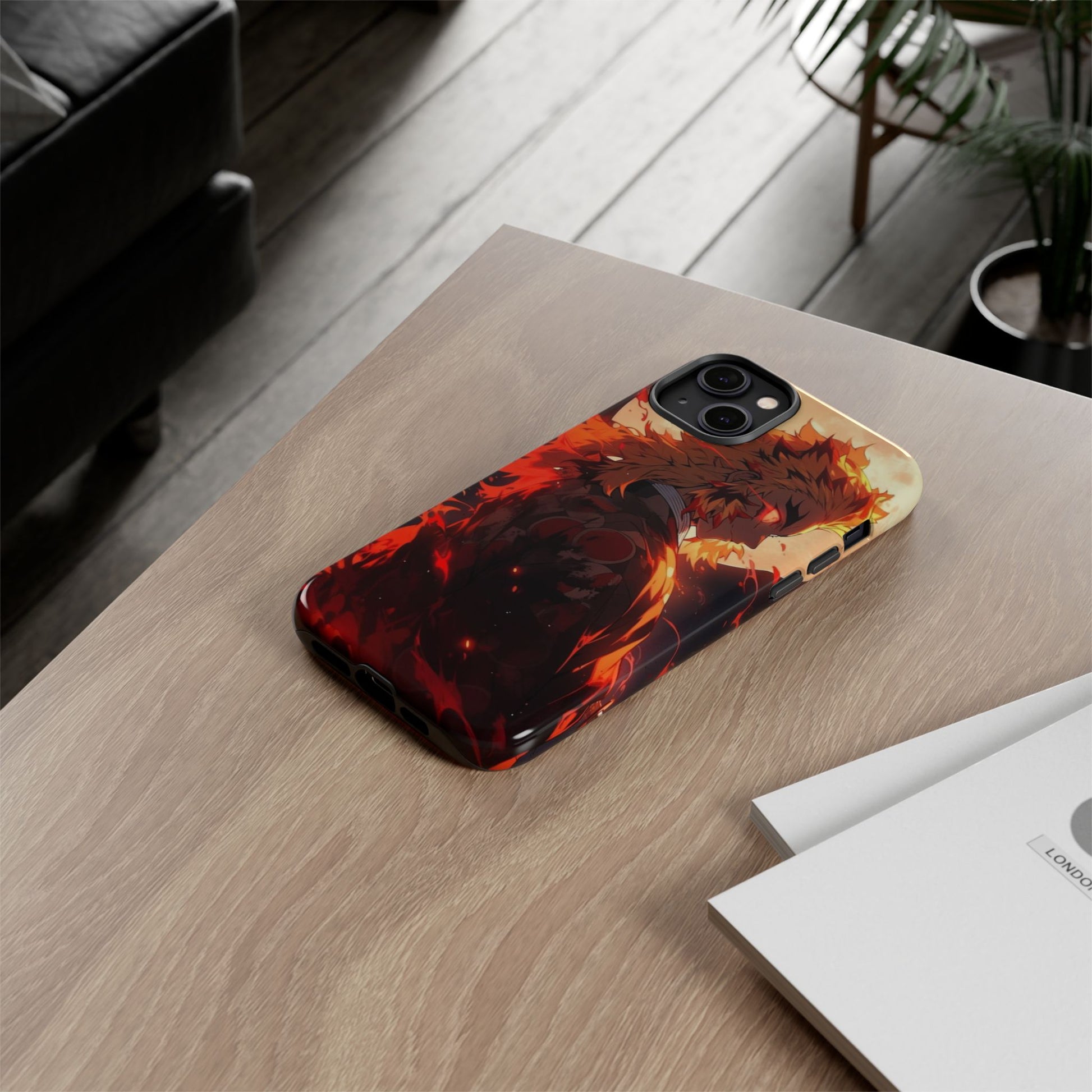 Demon Sl;ayer Rengoku Anime Phone Case, Tough Cases for iPhones, Samsung, and Pixel