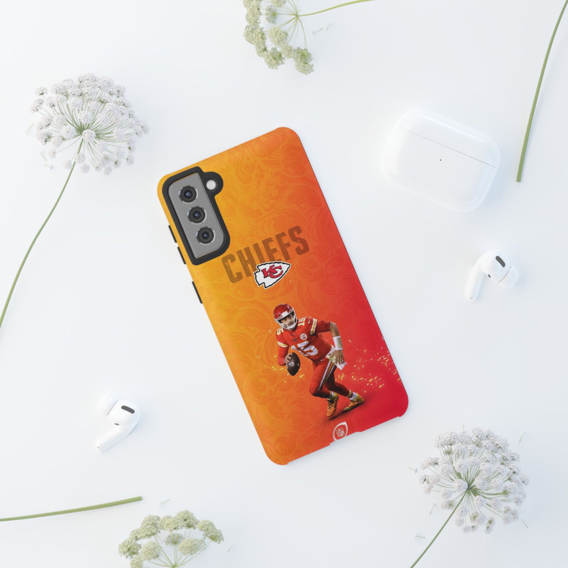 Kansas City Chiefs Patrick Mahomes Football Tough Cases for iPhones, Samsung, and Pixel