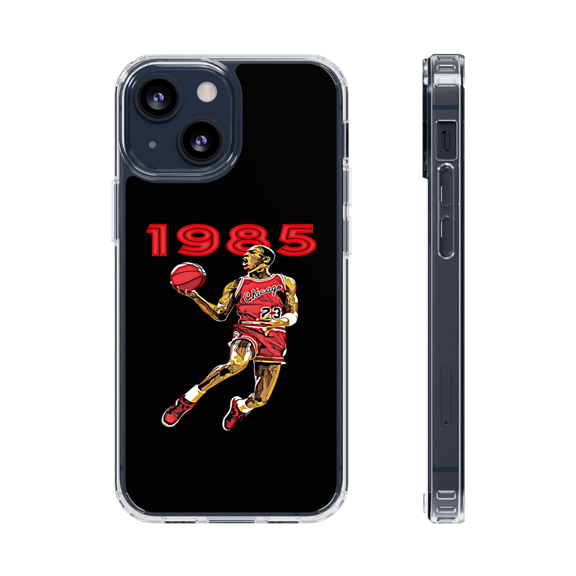 1985 Jordan Slam Dunk themed Basketball Inspired design Clear Phone Cases
