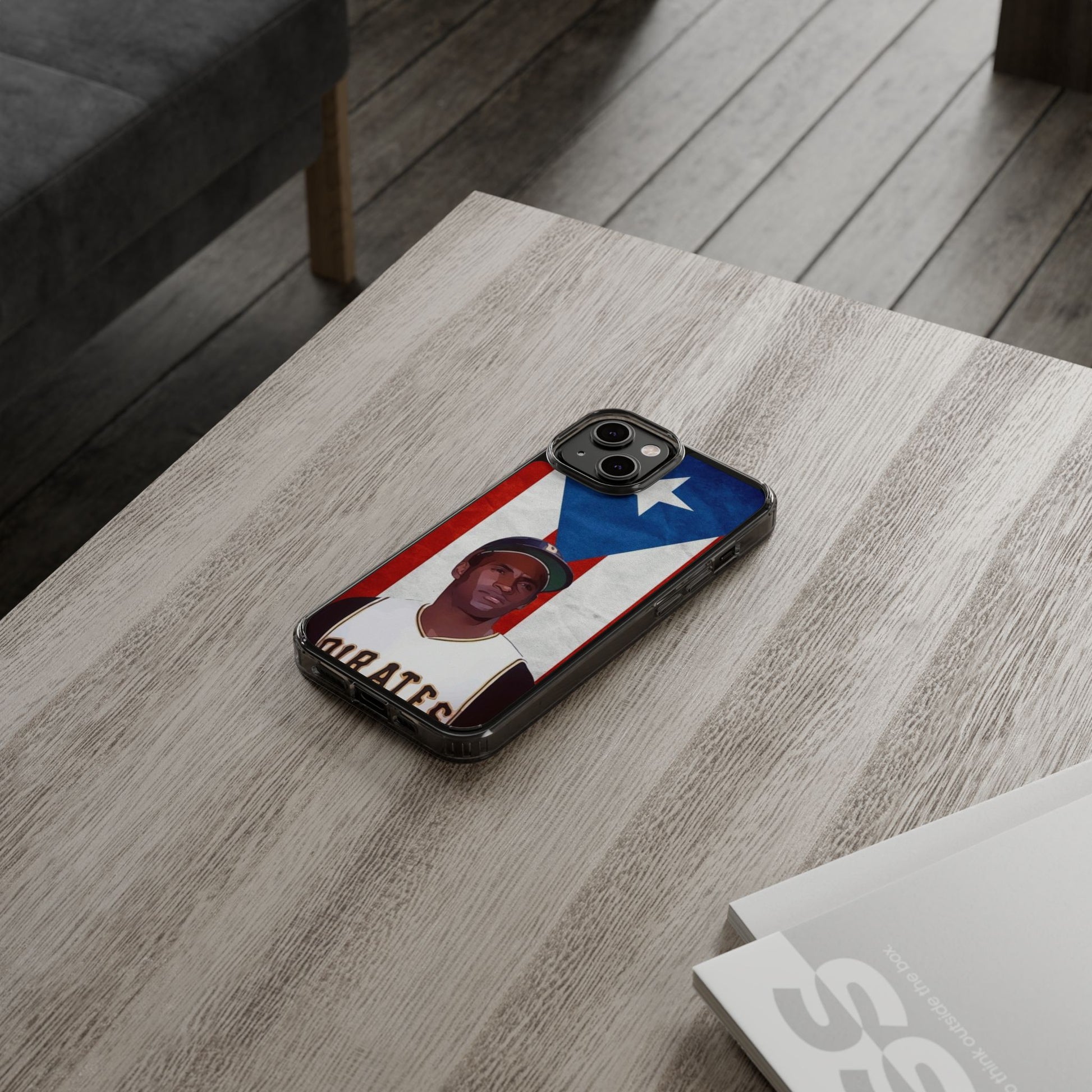 Puerto Rican Baseball Legend Clemente inspired Protective Iphone, Samsung case
