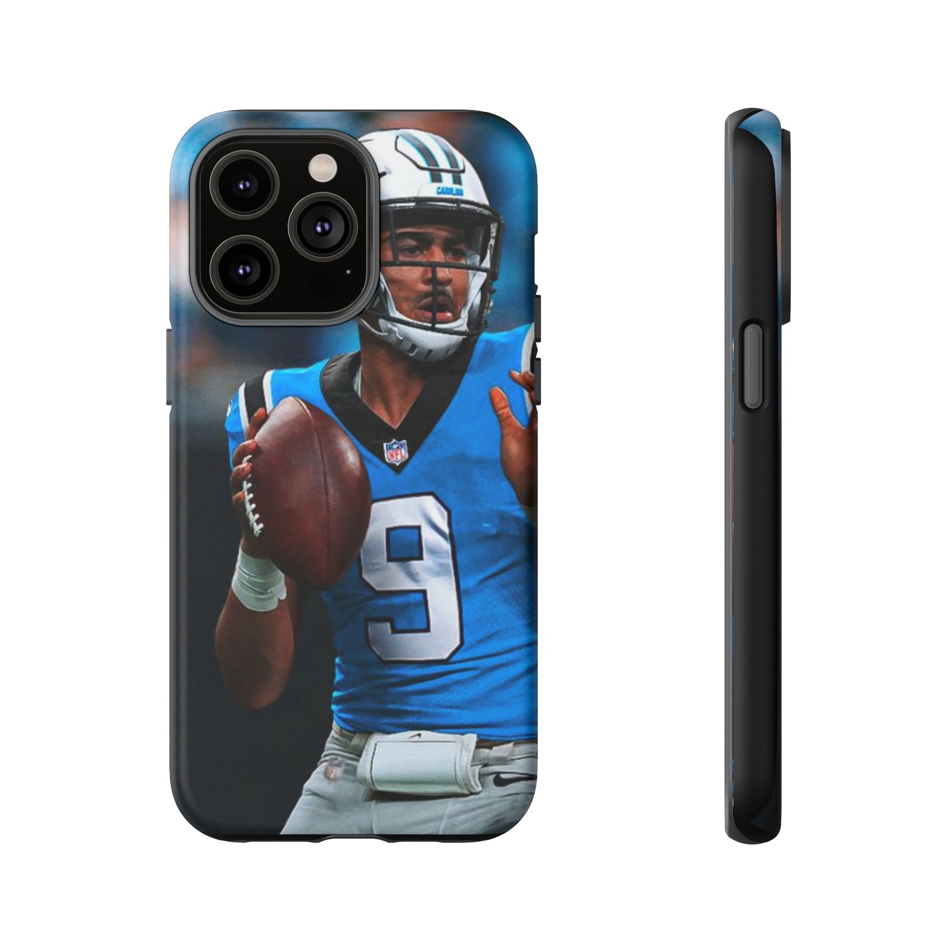 Carolina Panthers Bryce Young Football Tough Cases for iPhones, Samsung, and Pixel