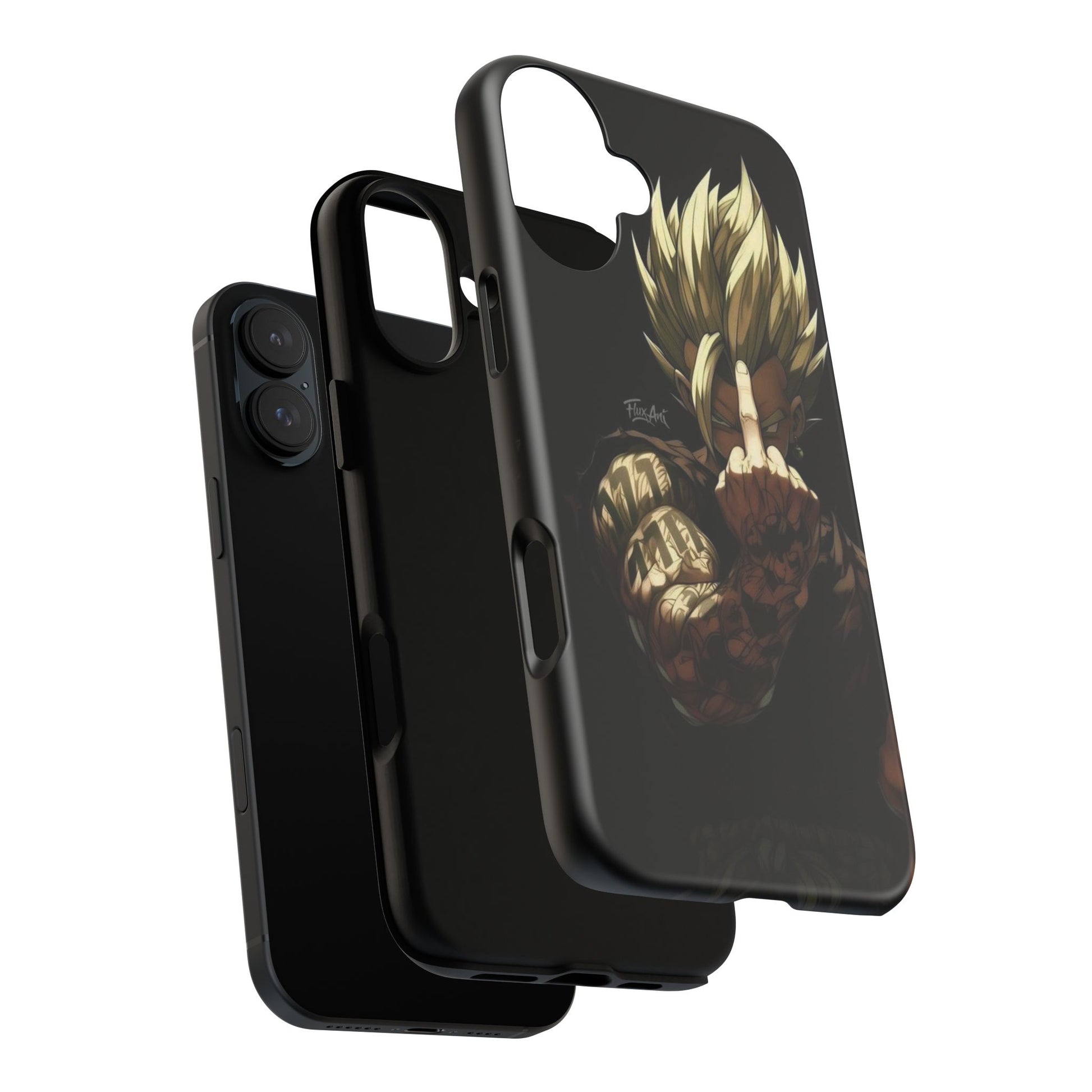 Middle Finger SS Goku Dragon Ball Z Tough Cases for iPhones, Samsung, and Pixel