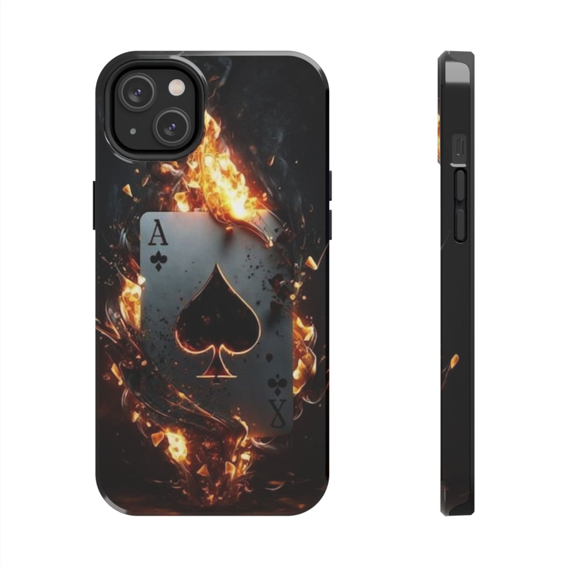 Flaming Ace Card Casino Themed Phone Cases for Iphones & Samsung Phones