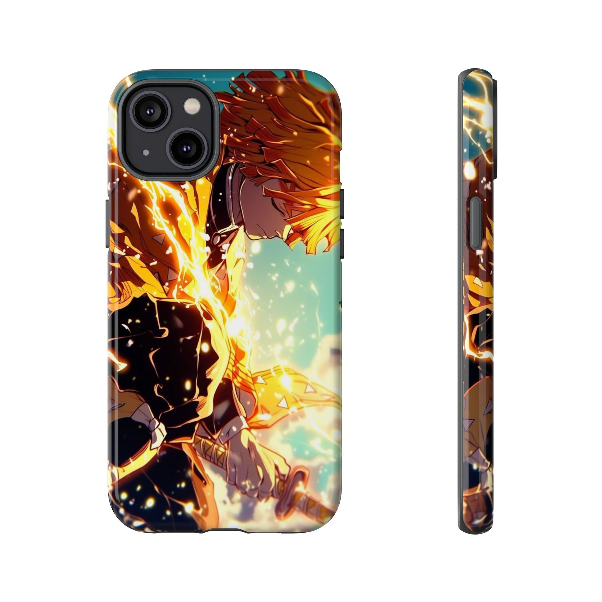 Demon Slayer Zenitsu Anime Theme Phone Case, Tough Cases for iPhones, Samsung, and Pixel