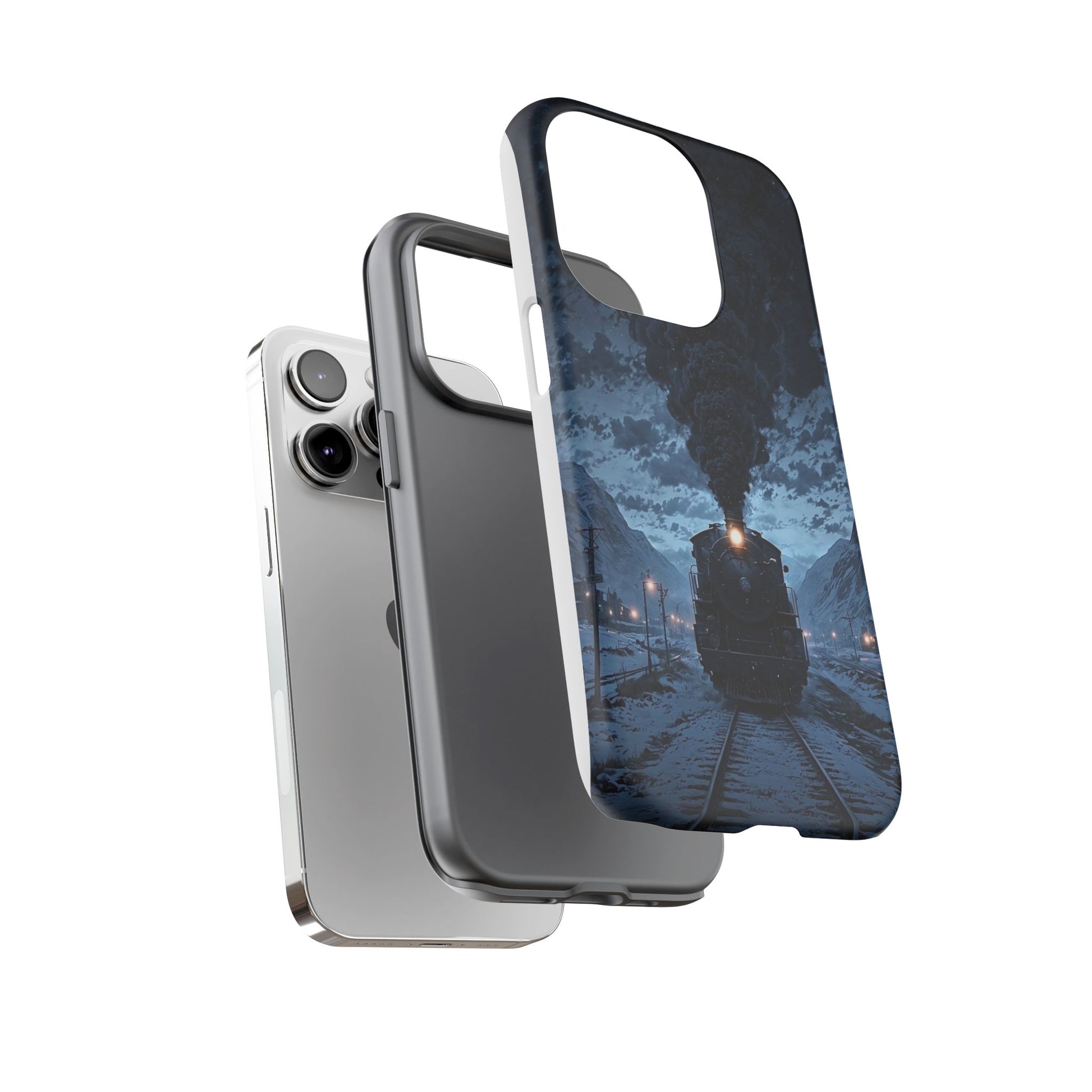 Steam Engine Train Themed Tough Cases for iPhones, Samsung, and Pixel