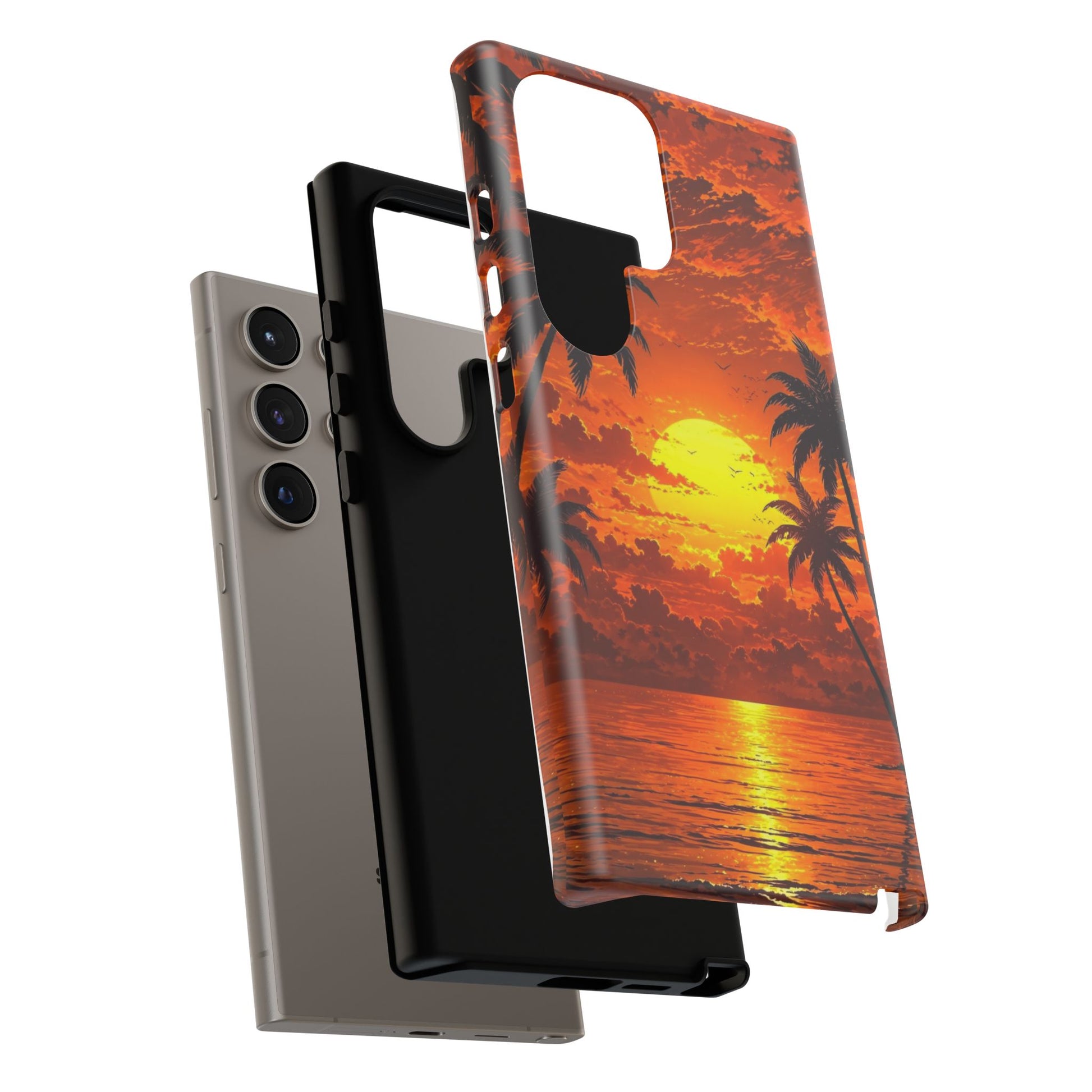 Beautiful Beach Sunset Tough Cases for iPhones, Samsung, and Pixel