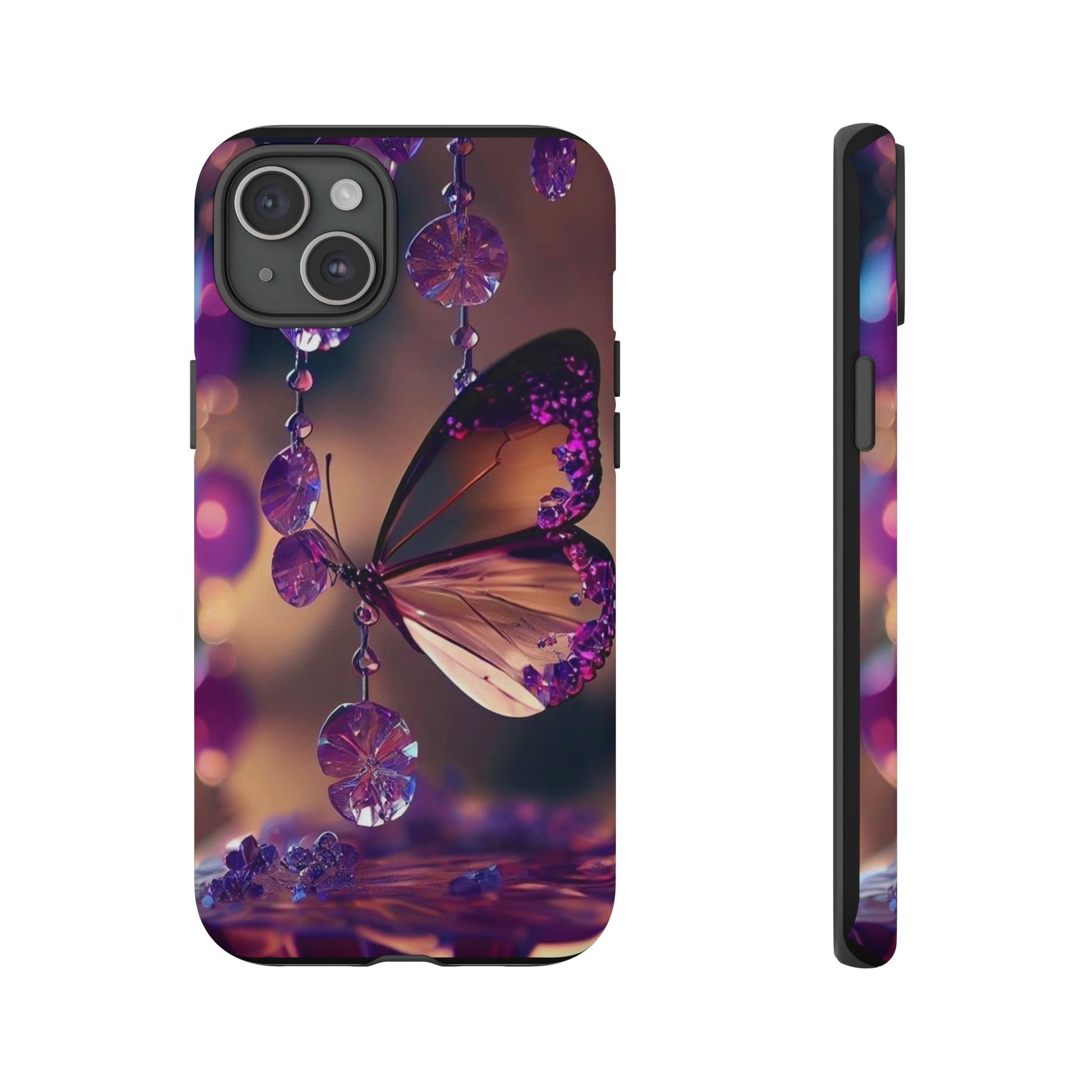 Purple Butterfly Tough Cases for iPhones, Samsung, and Pixel