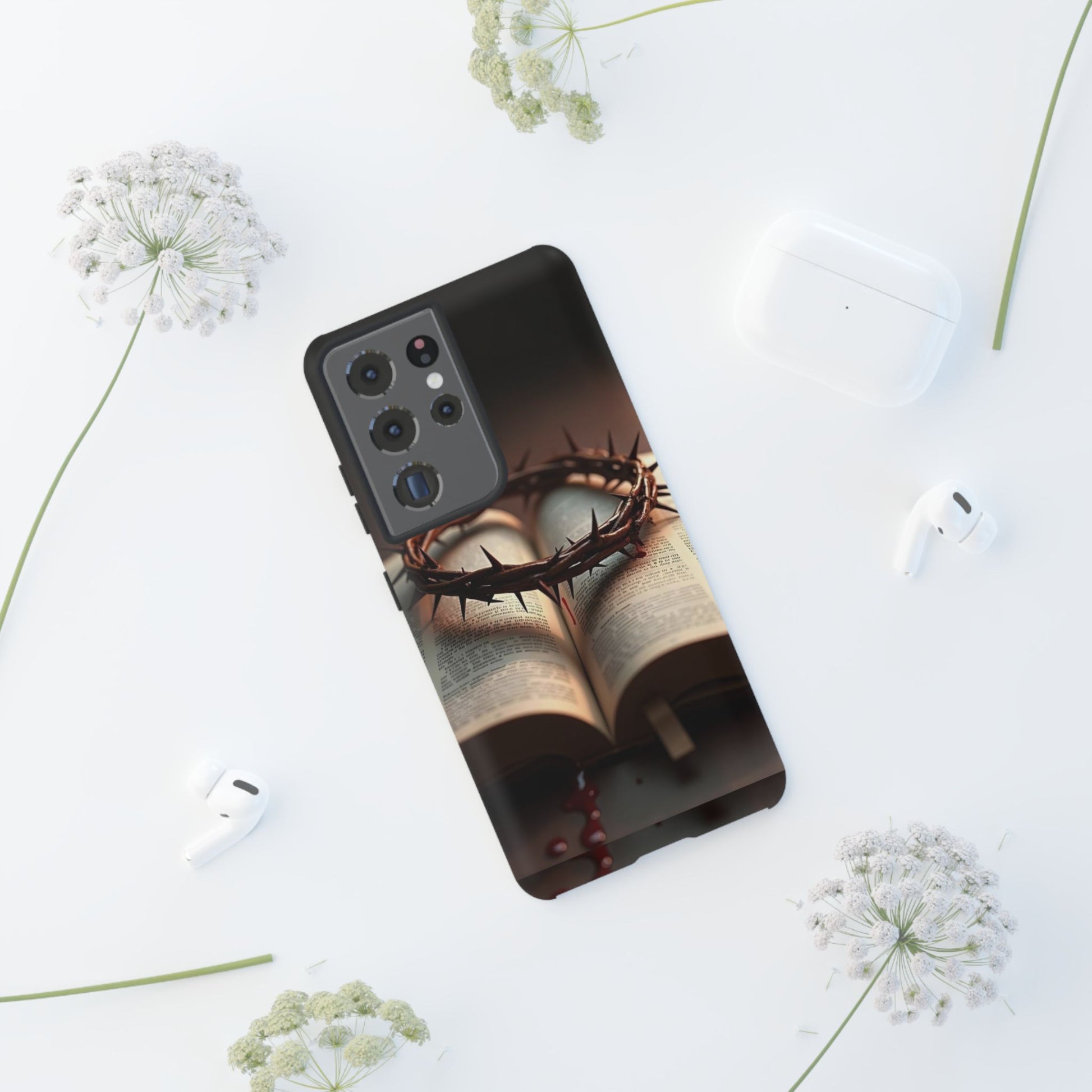 Crown of Thorns and Bible Christian Tough Cases for iPhones, Samsung, and Pixel